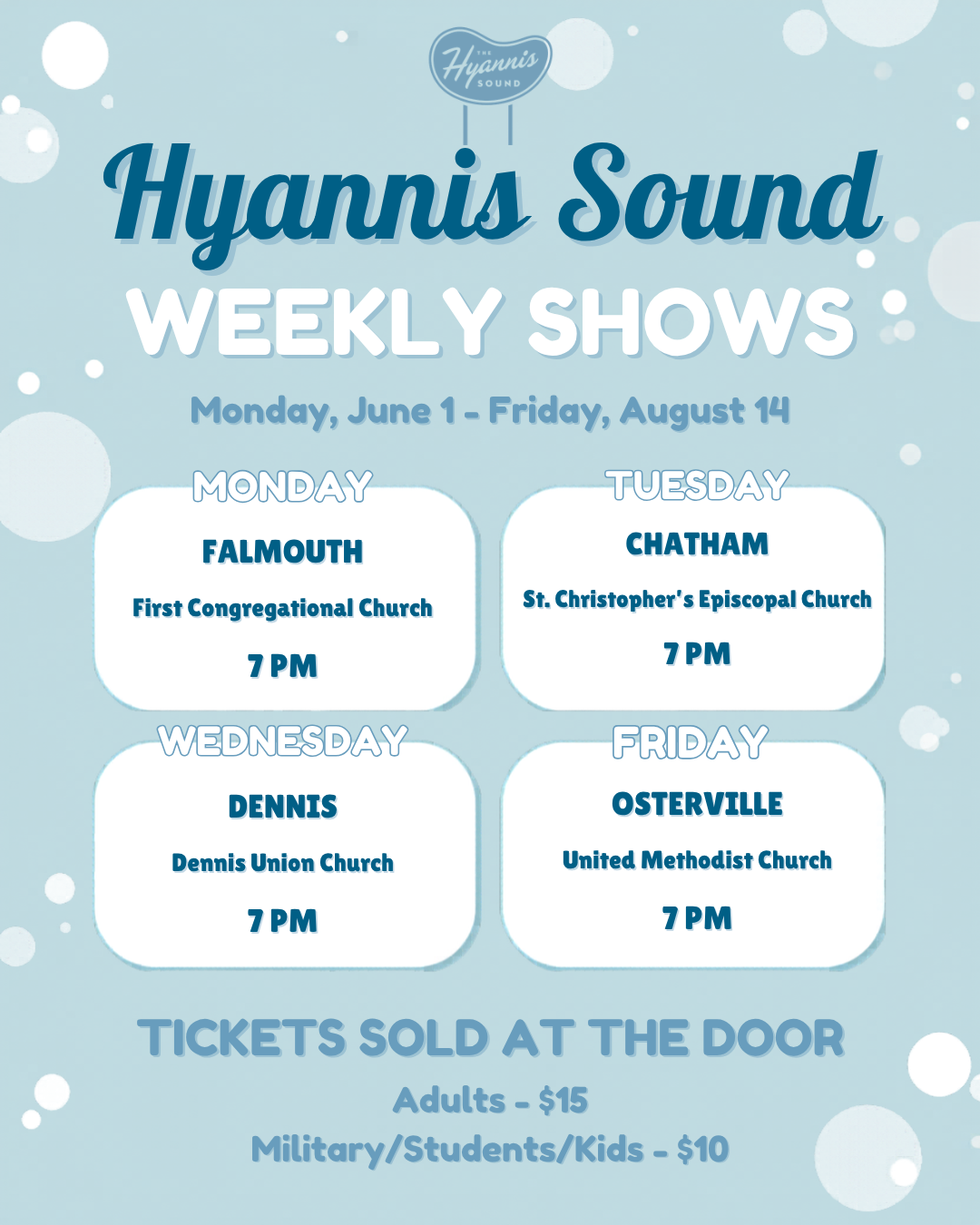 Hyannis Sound Schedule 2027