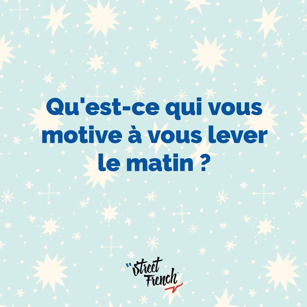 💫Question du jour 💫

🇬🇧 What motivates you to get up in the morning?

Ma&iuml;a :
Cet hiver j'ai eu un peu de mal &agrave; me lever le matin, sans doute li&eacute; &agrave; un peu de d&eacute;pression hivernale m&eacute;lang&eacute; &agrave; tout