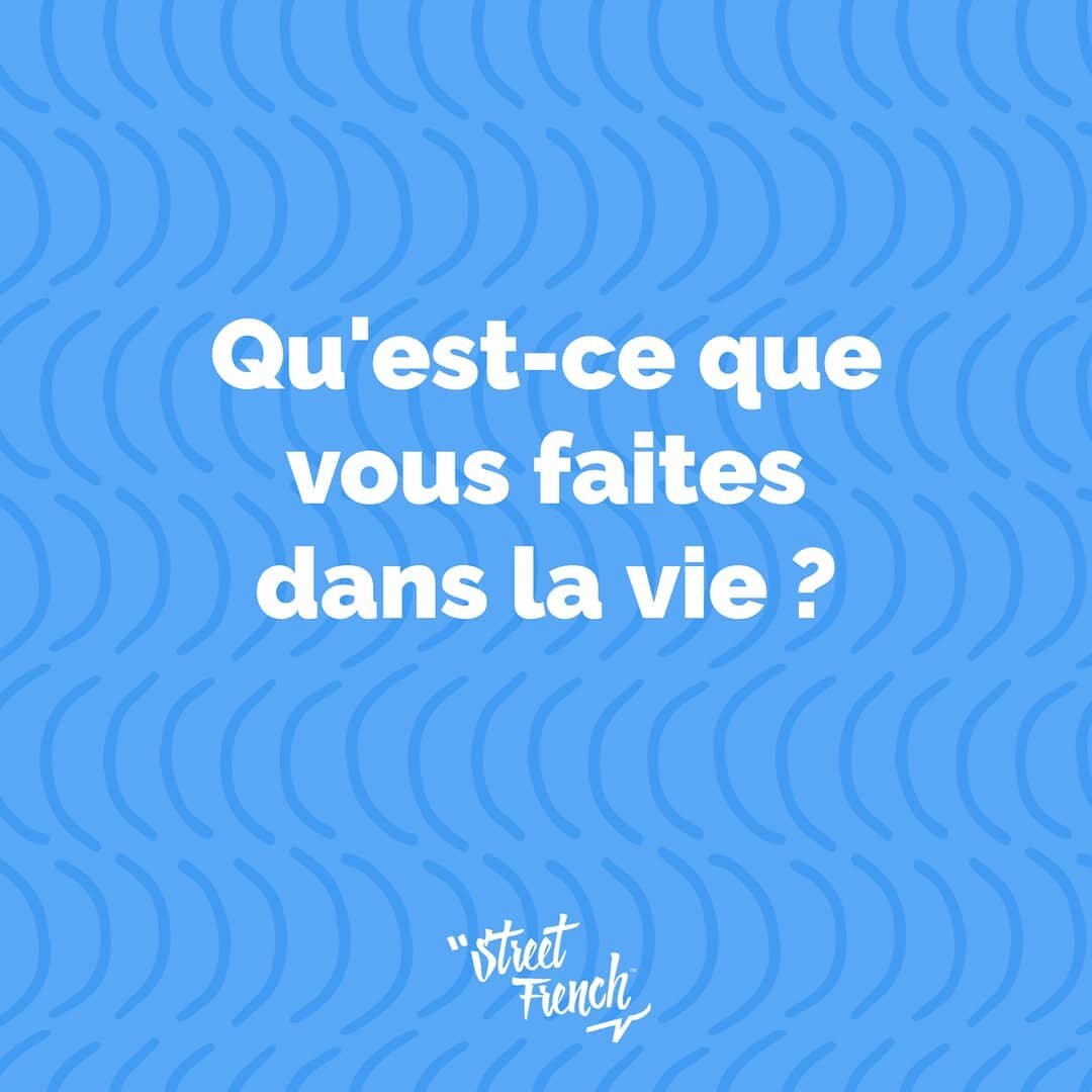 💫Question du jour 💫

🇬🇧 &quot; What do you do in life?&quot;
As is &quot;What do you do for a living?&quot;

Charlie travaille principalement sur Street French. Il donne beaucoup de cours priv&eacute;s, on fait du contenu pour les r&eacute;seaux 