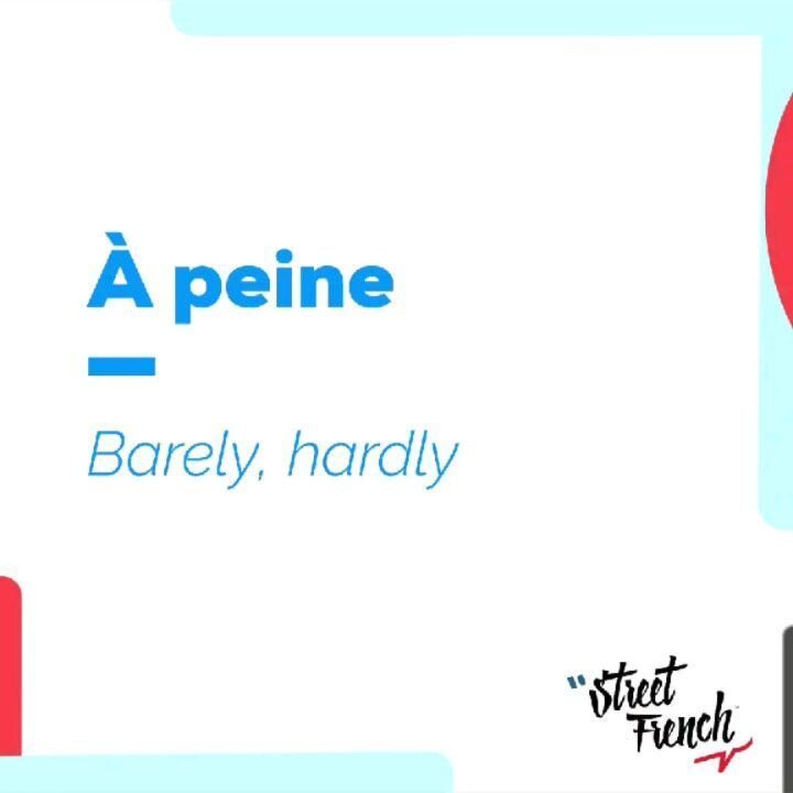 Here are some really useful sentences using &quot;&agrave; peine&quot; ☺️

👇 Try to write other examples in the comments 👇 
Et on corrigera vos fautes 😊

This is part of our e-Book &quot;Swearing like a Parisian&quot;.
You can check it our on our 