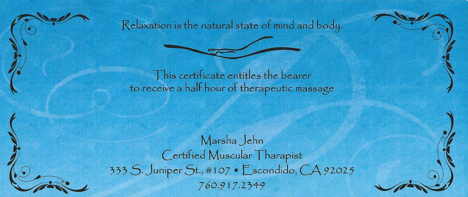 Massage Gift Certificate