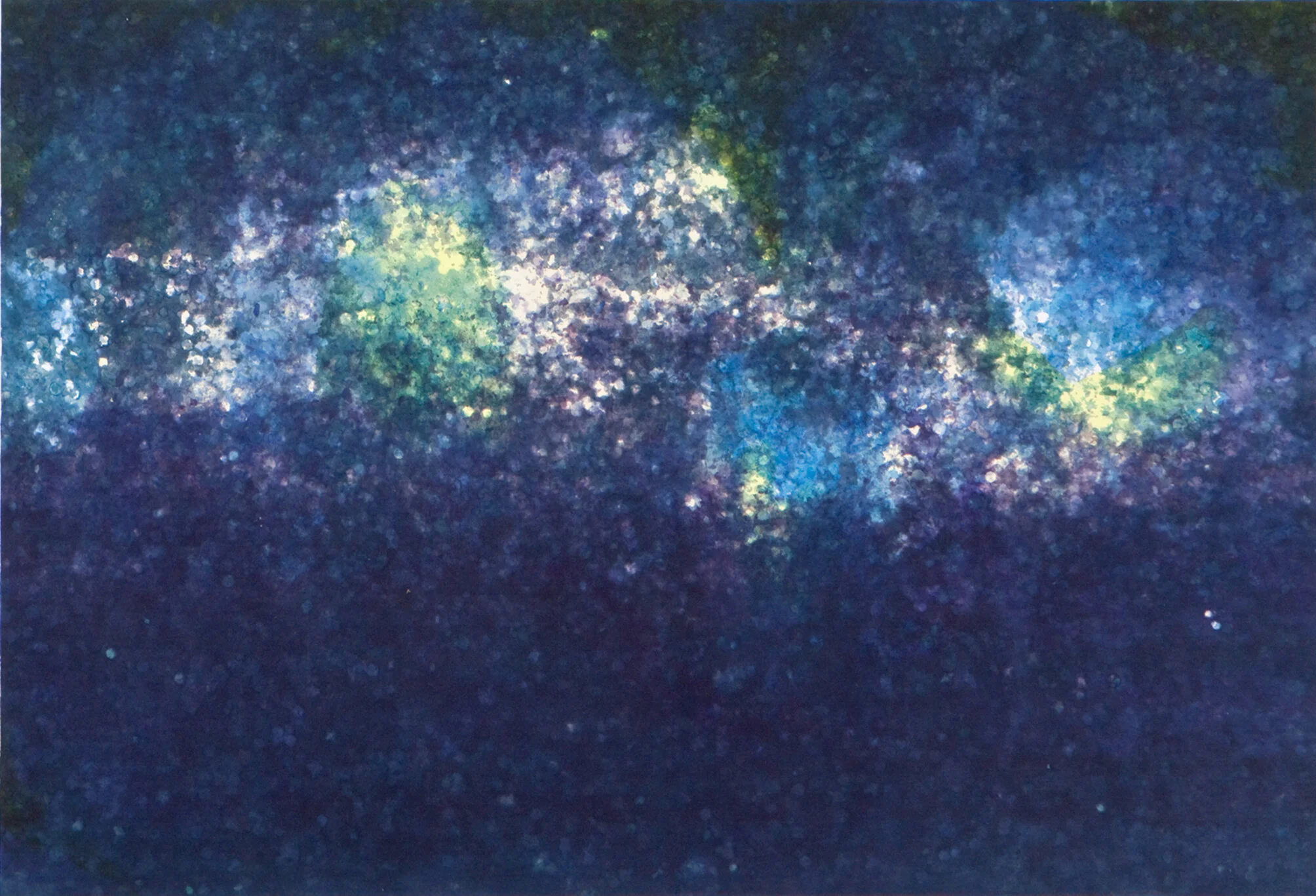 «Champs», ink/confetti on paper, 1×0.72m 