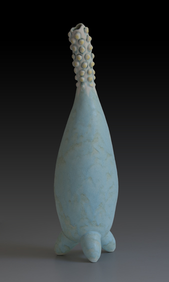 Blue and White Pod Vessel #15 - 2017 | Stoneware, glaze | 23" x 6.5" x 6.5" | TW34