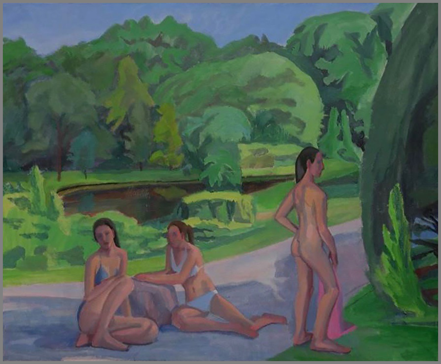  Three Bathers, oil/canvas, 18 x 21 inches 