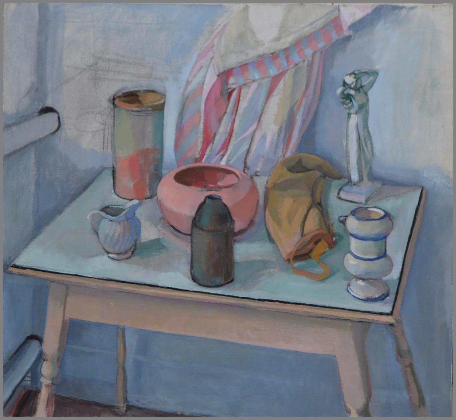  Still Life with Figurine, oil/canvas, 24 x 26 inches    