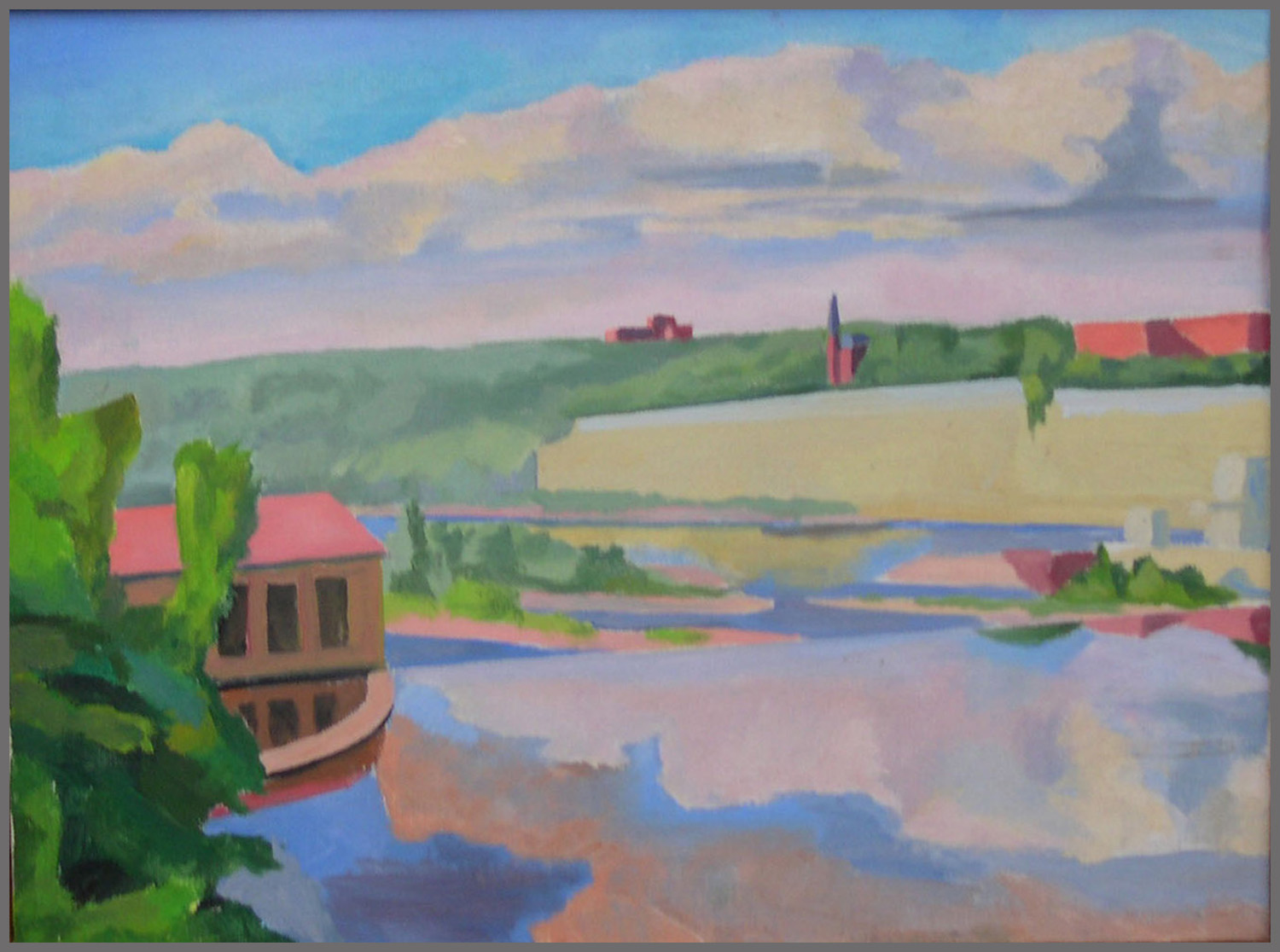  View of the Mississippi River, St. Paul, oil/canvas, 12 x 16 inches 