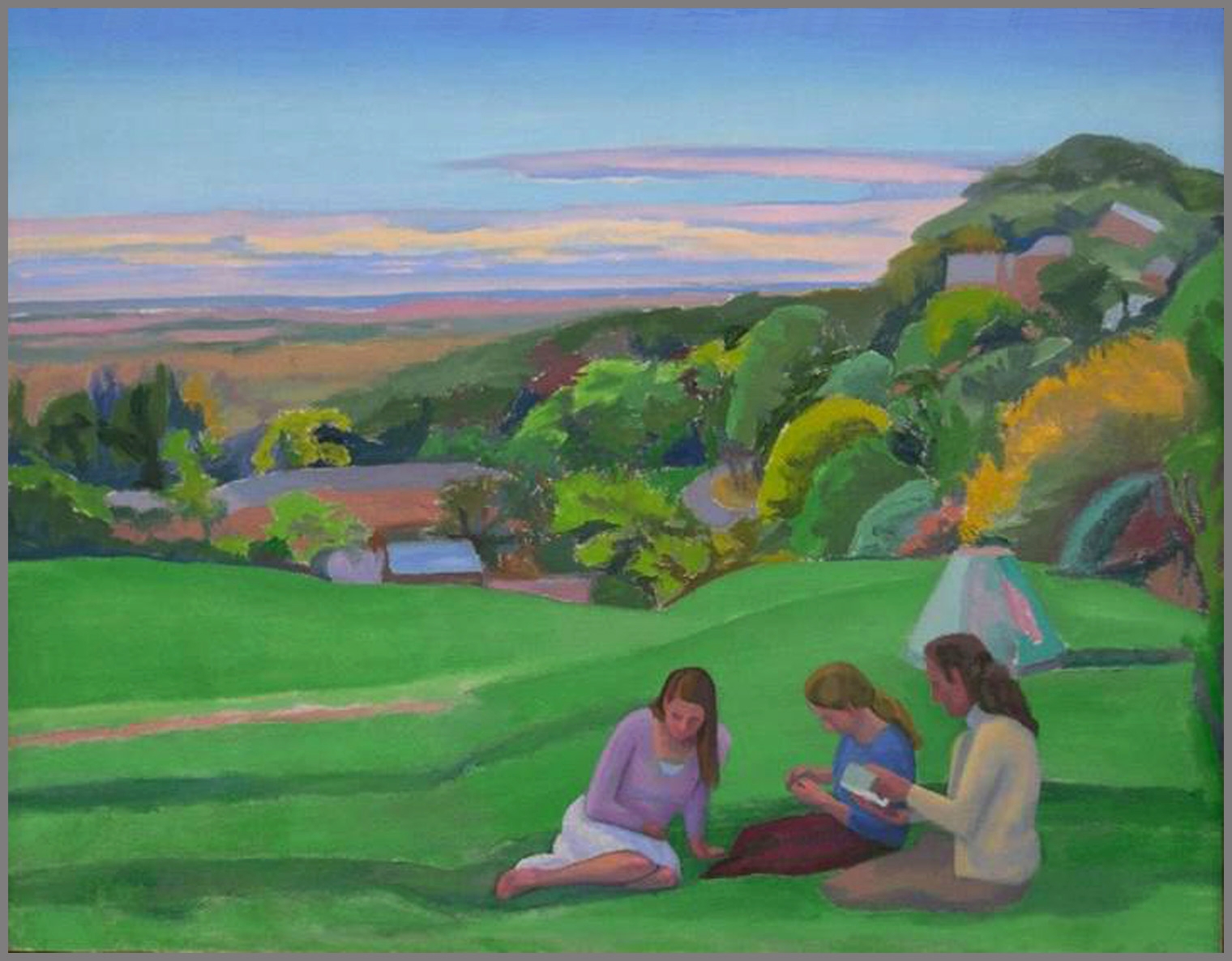  Cobbs Hill Readers, oil/canvas, 16 x 20 inches 