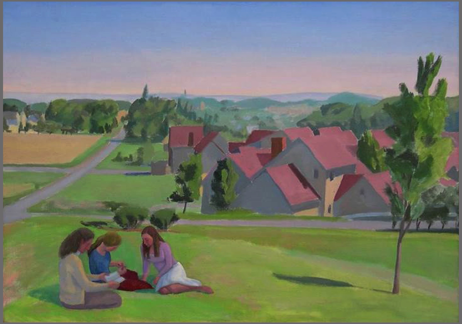  Suburban Readers, oil/canvas, 20 x 28", Wheaton College, IL collection 