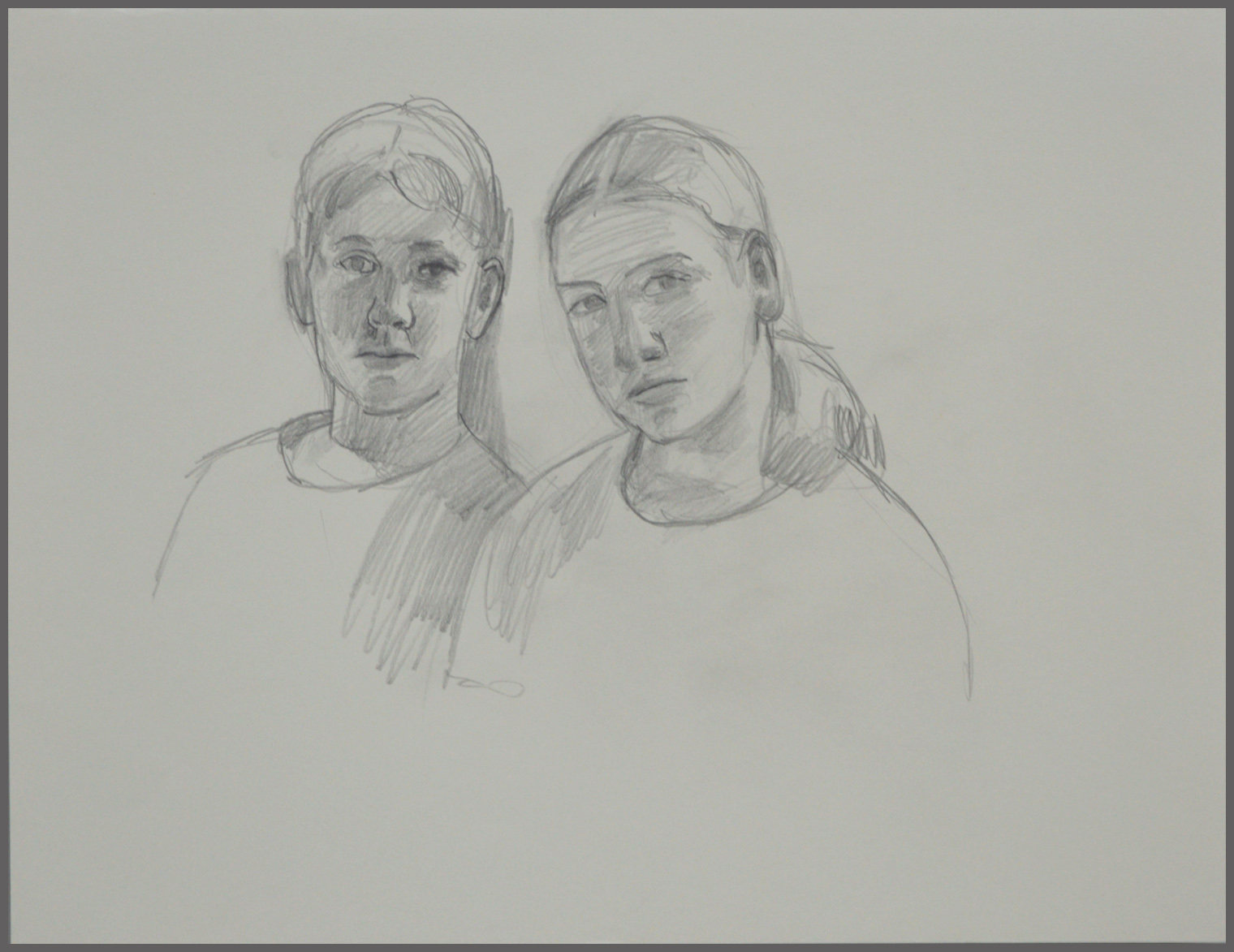  Andrew and Clara, pencil, 10 x 12.75 inches 