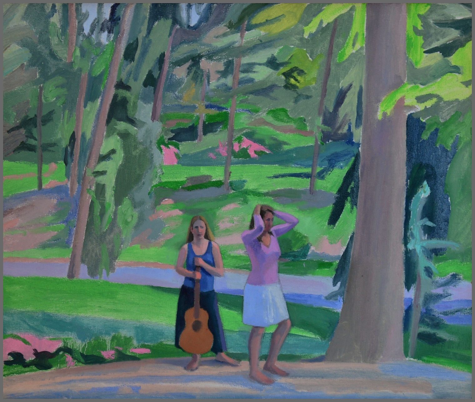  Musician and Her Muse, oil/canvas, 16 x 20 inches 