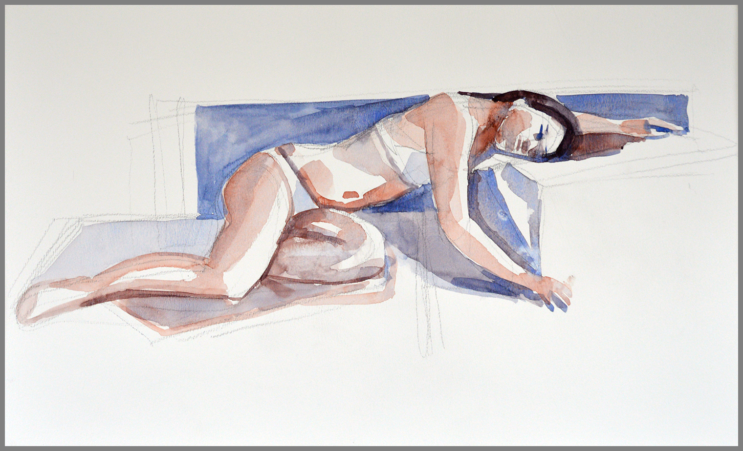  Reclining Figure, wash, 15 x 22 inches 