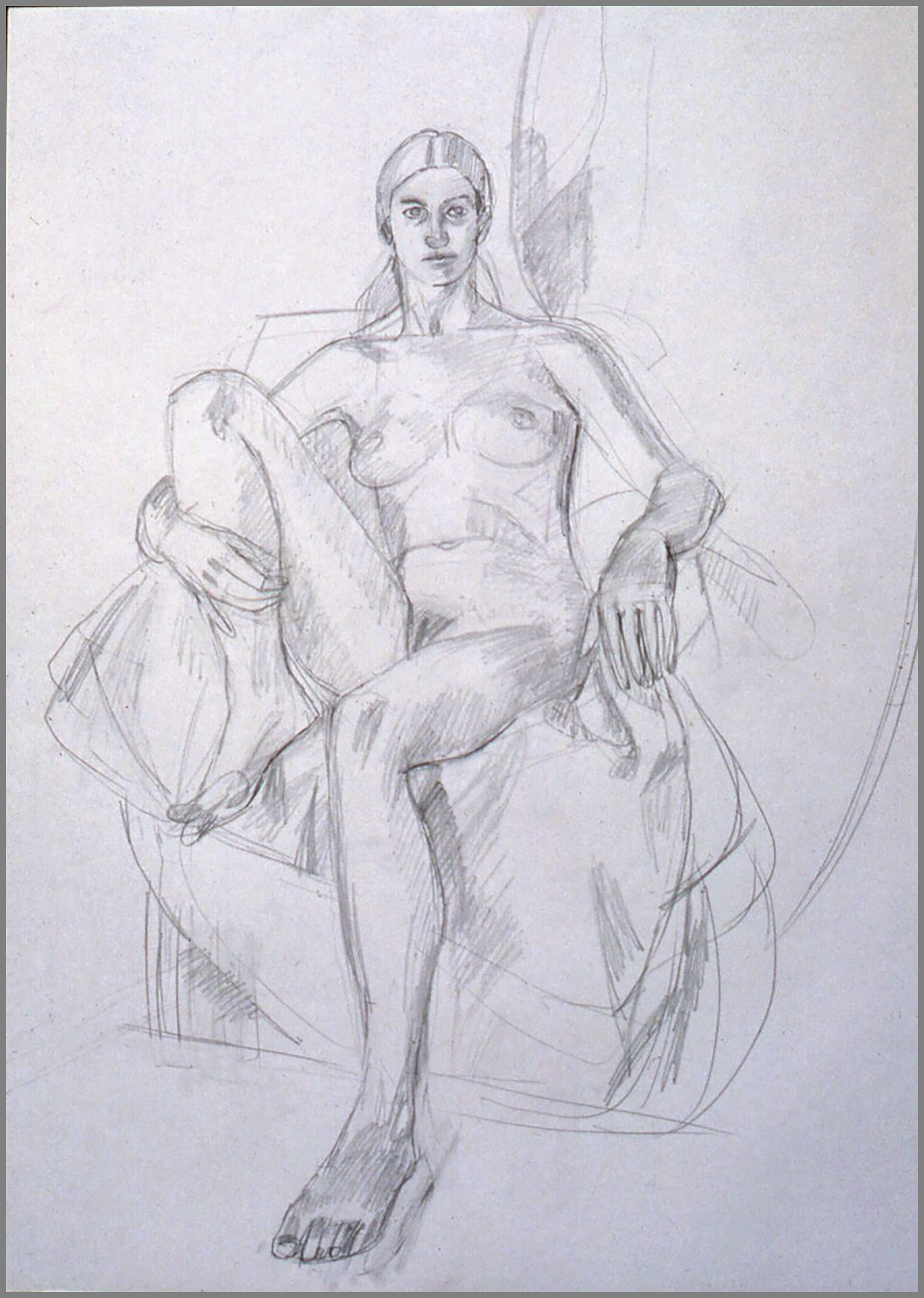  Seated Nude, pencil, 24 x 18 inches 