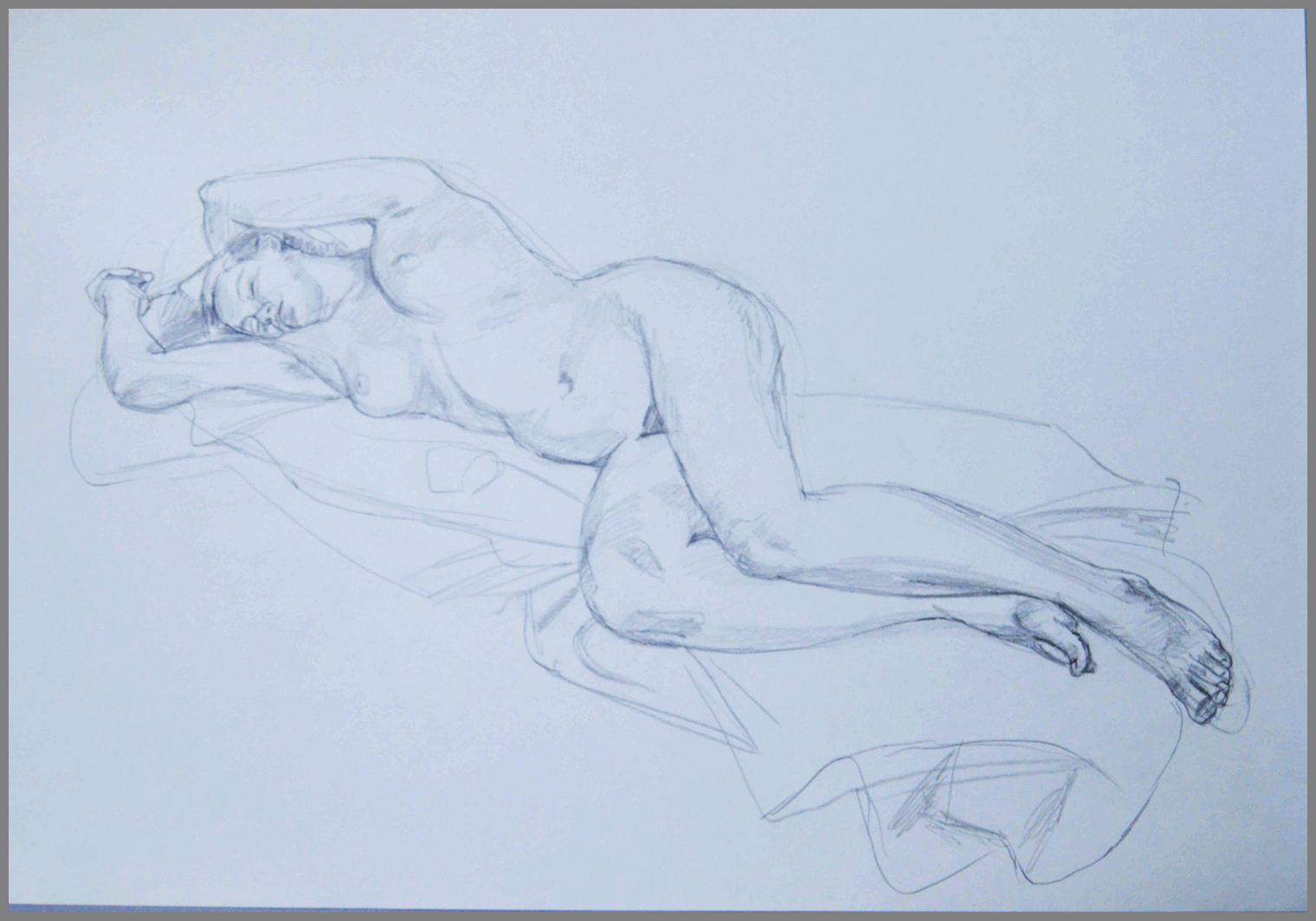  Reclining Nude, pencil, 18 x 24 inches 