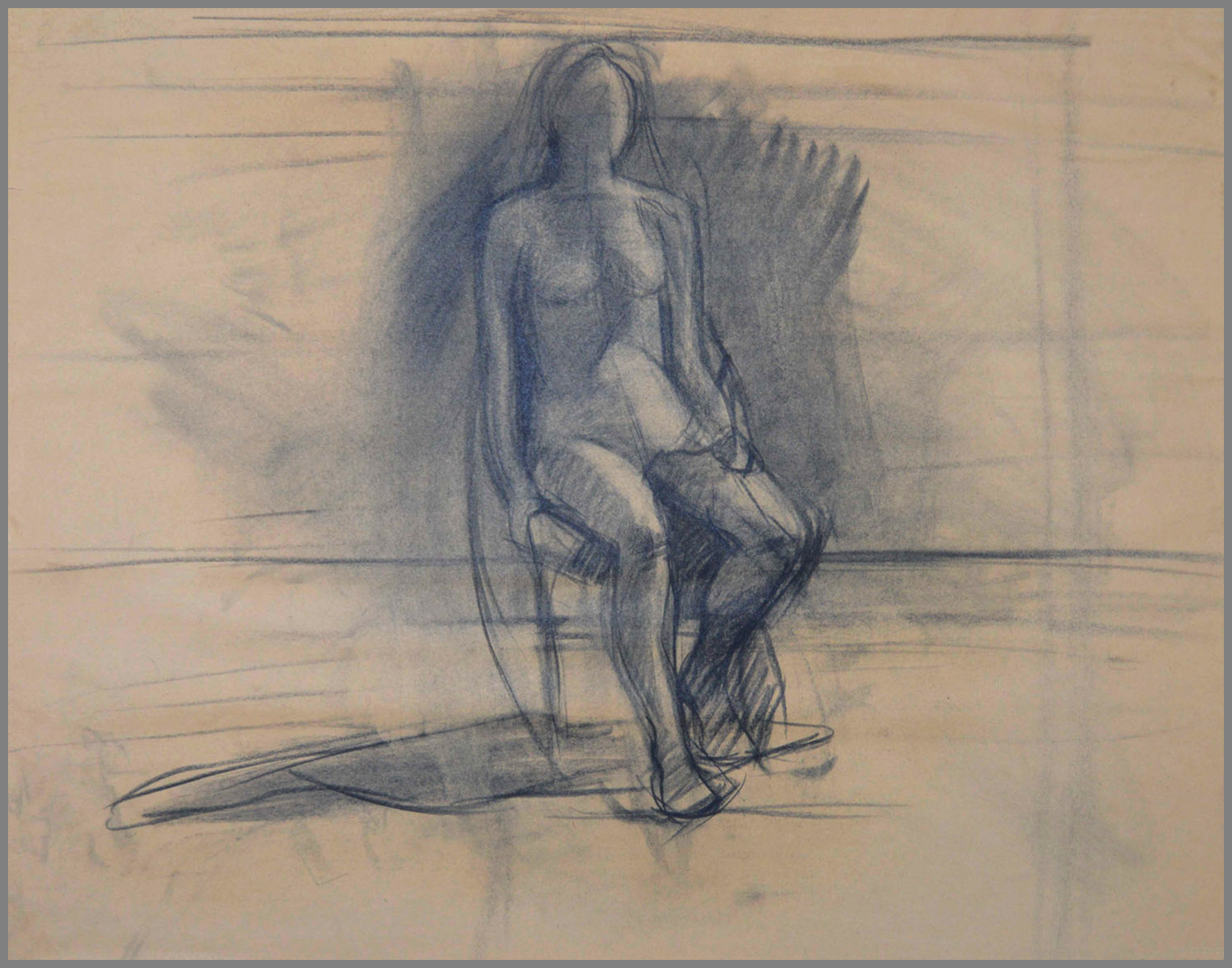  Outdoor Nude, charcoal, 18 x 24 inches 