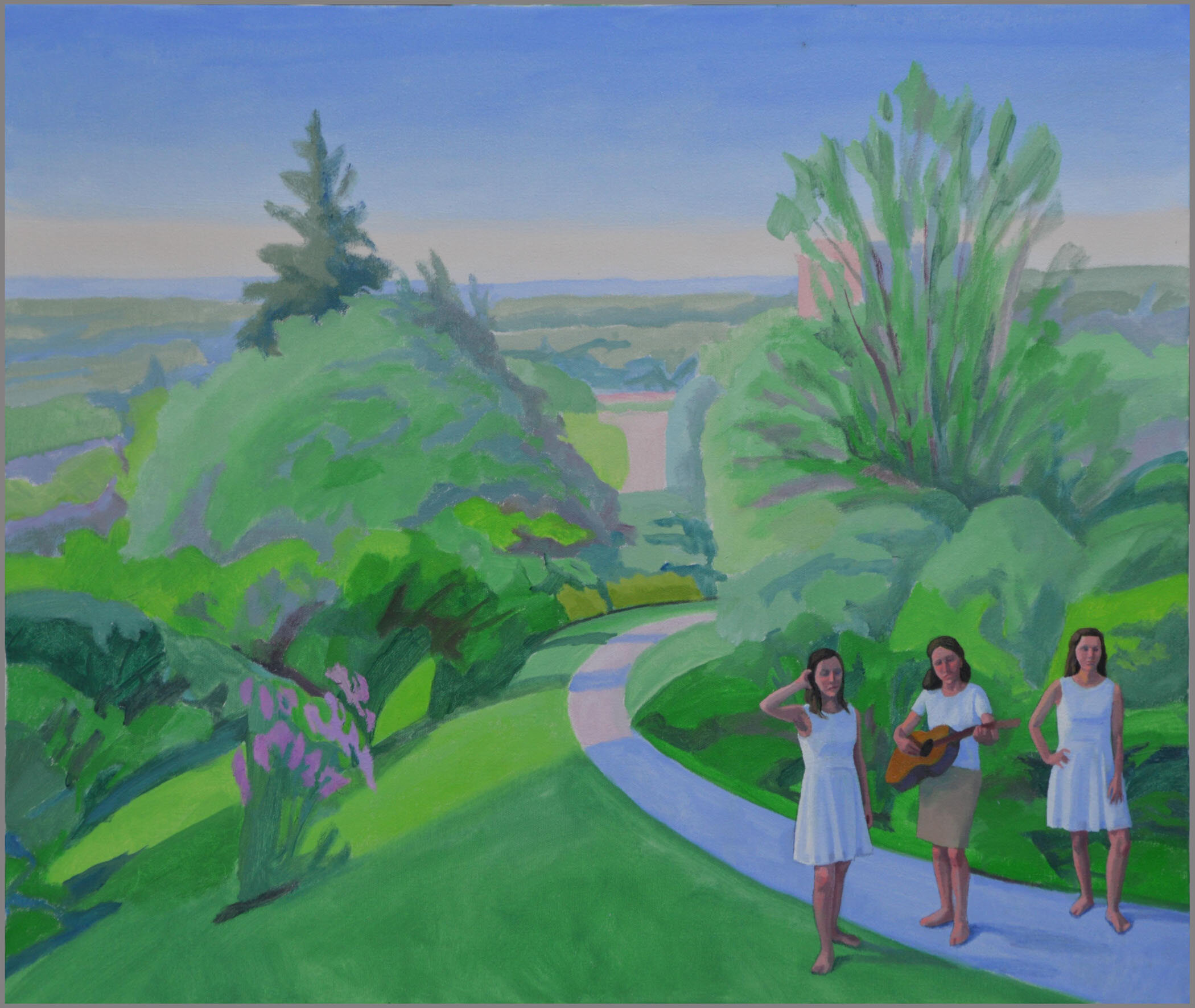 Three Graces in Highland Park-Looking South, oil/canvas, 22 x 26 inches