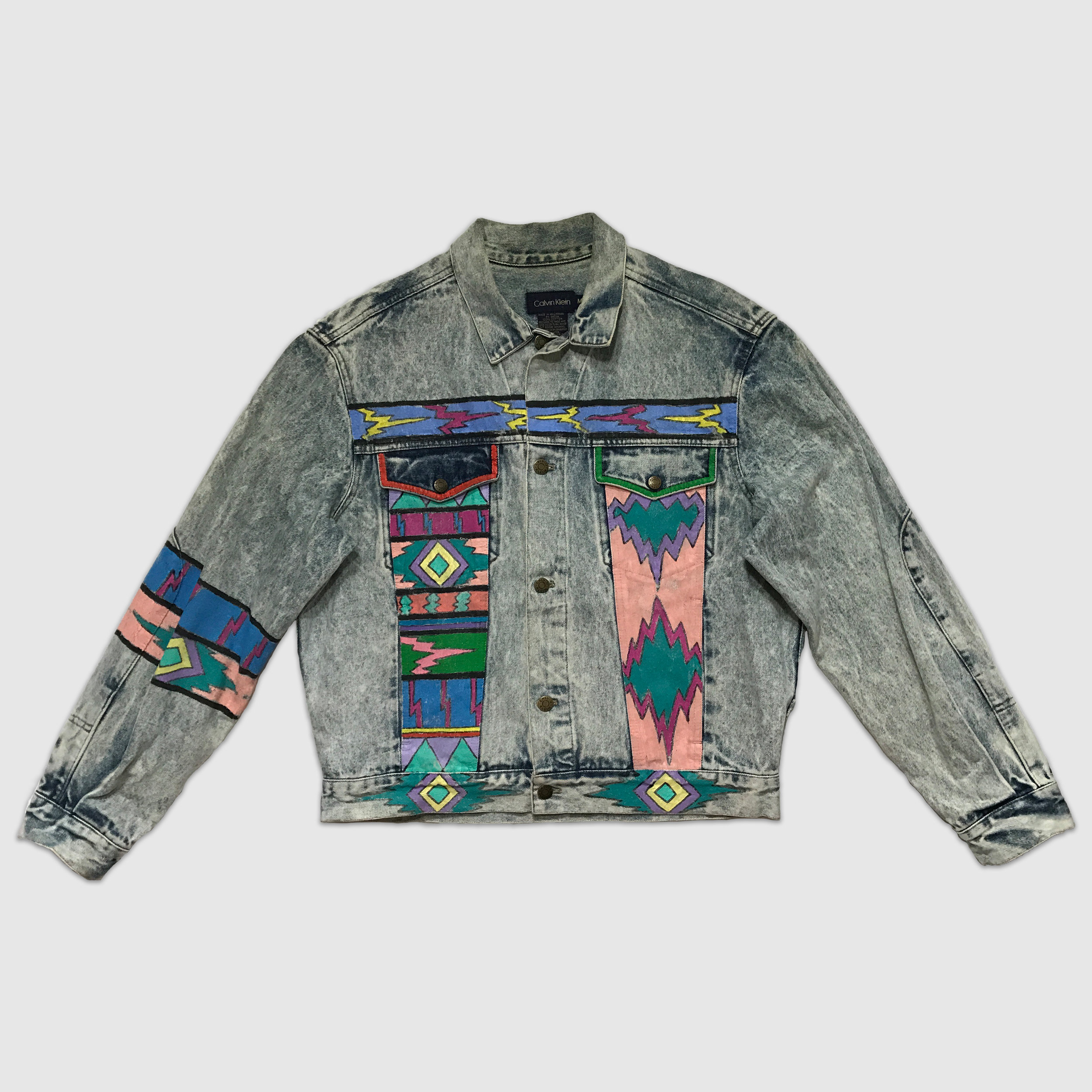 calvin klein painted denim jacket