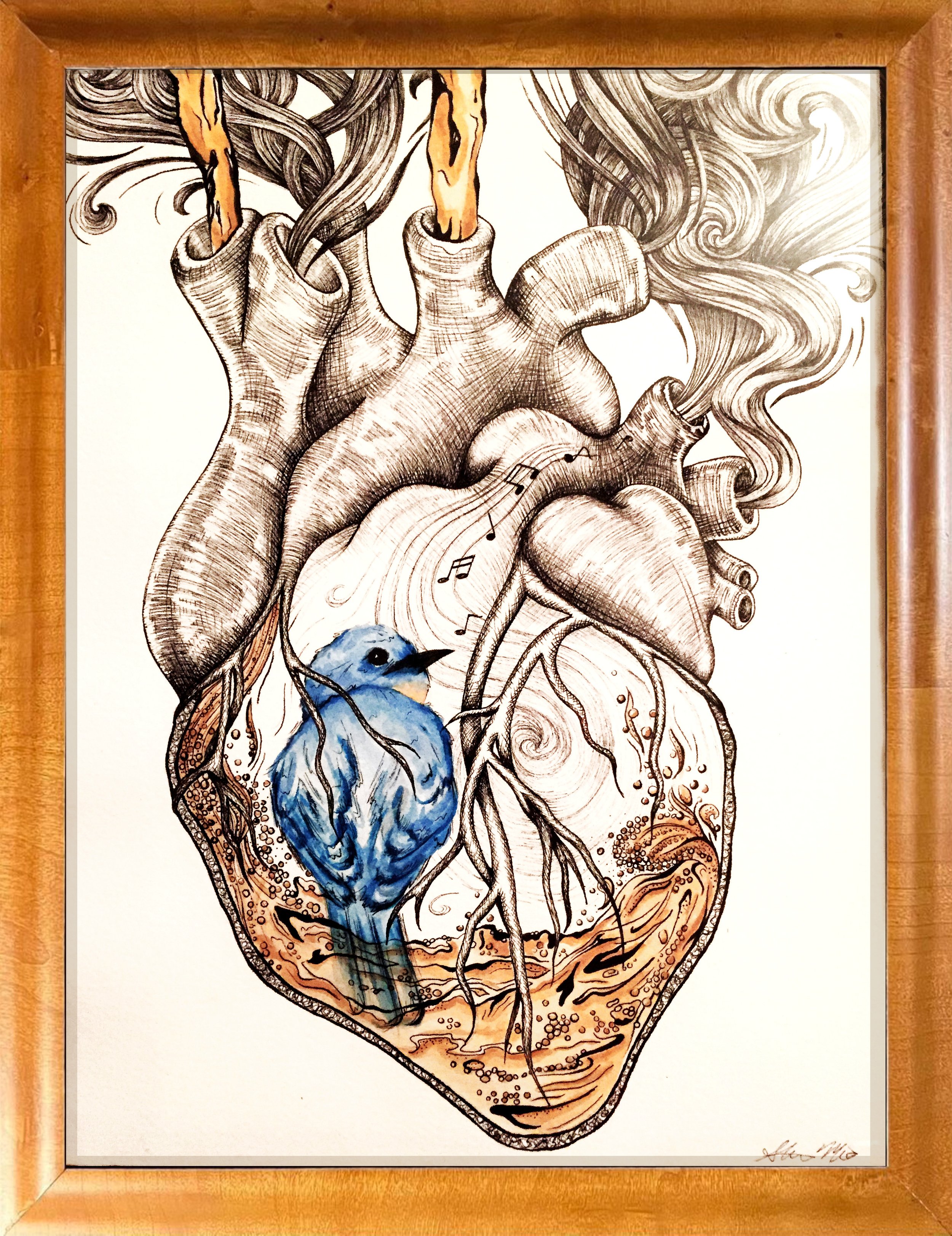 B L U E . B I R D : Pen &amp; Ink | Watercolor