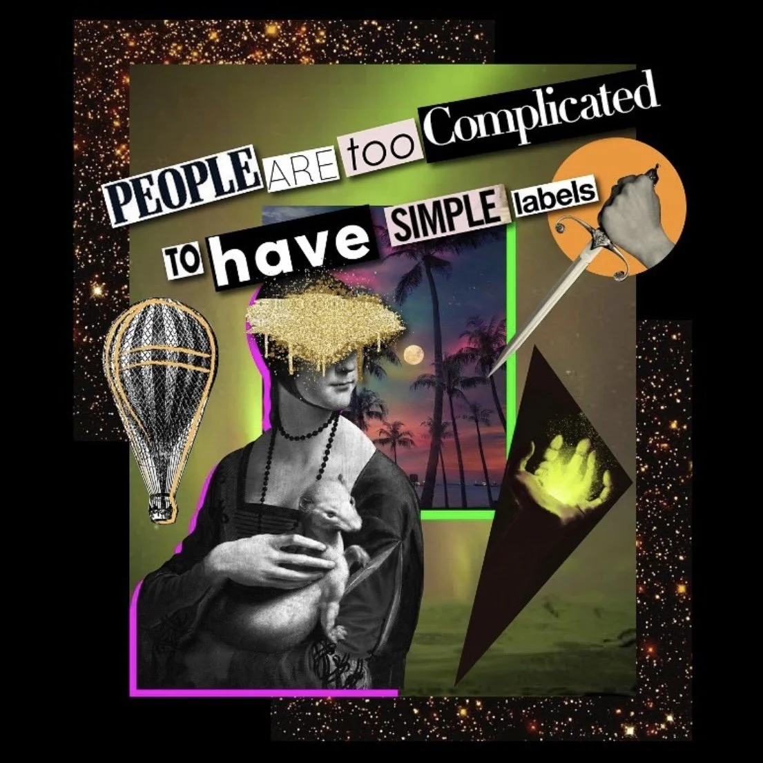 H D M : Graphic Design | Digital Collage | "Complicated" Jacket Lining