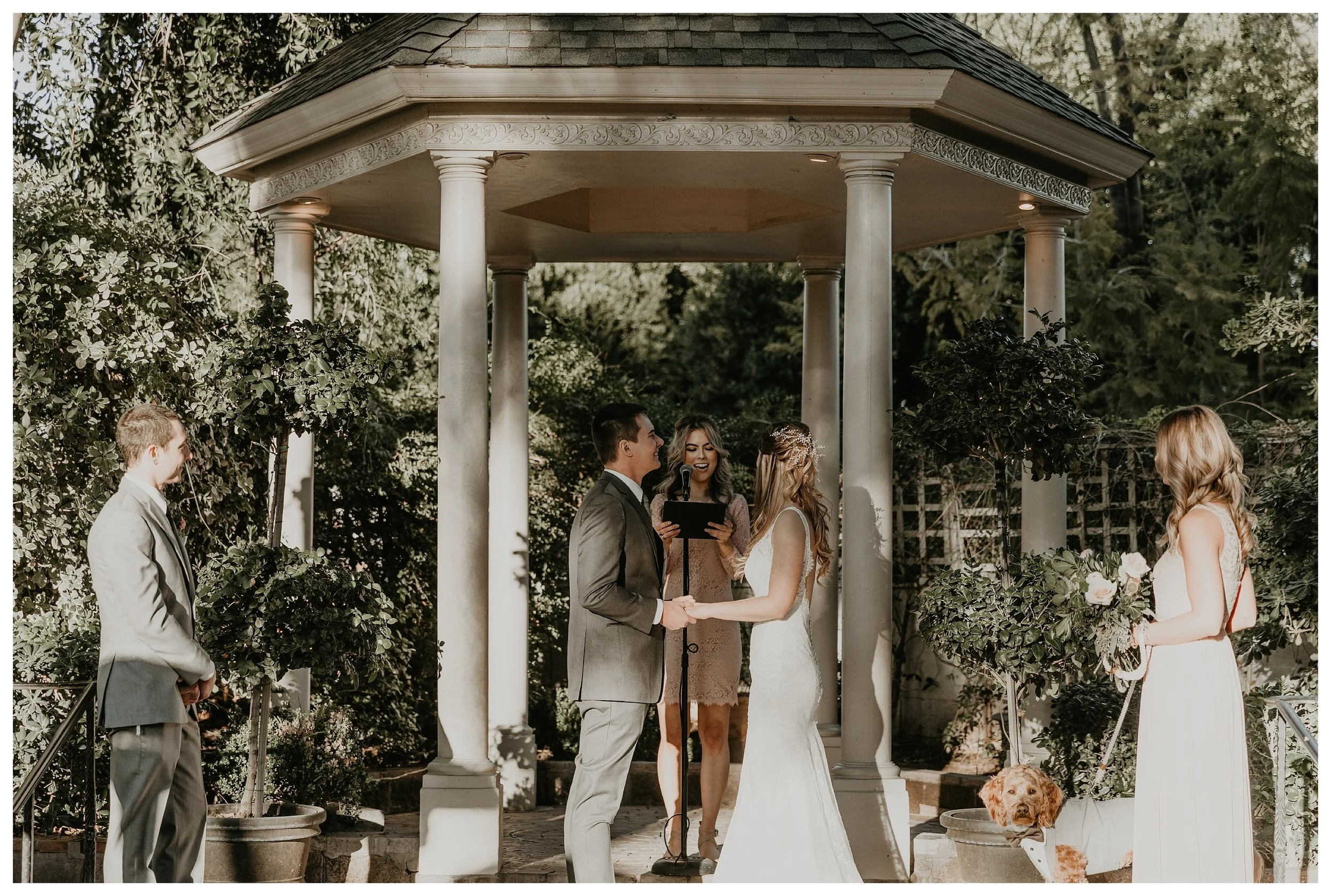The wright house wedding ceremony site under the gazibo