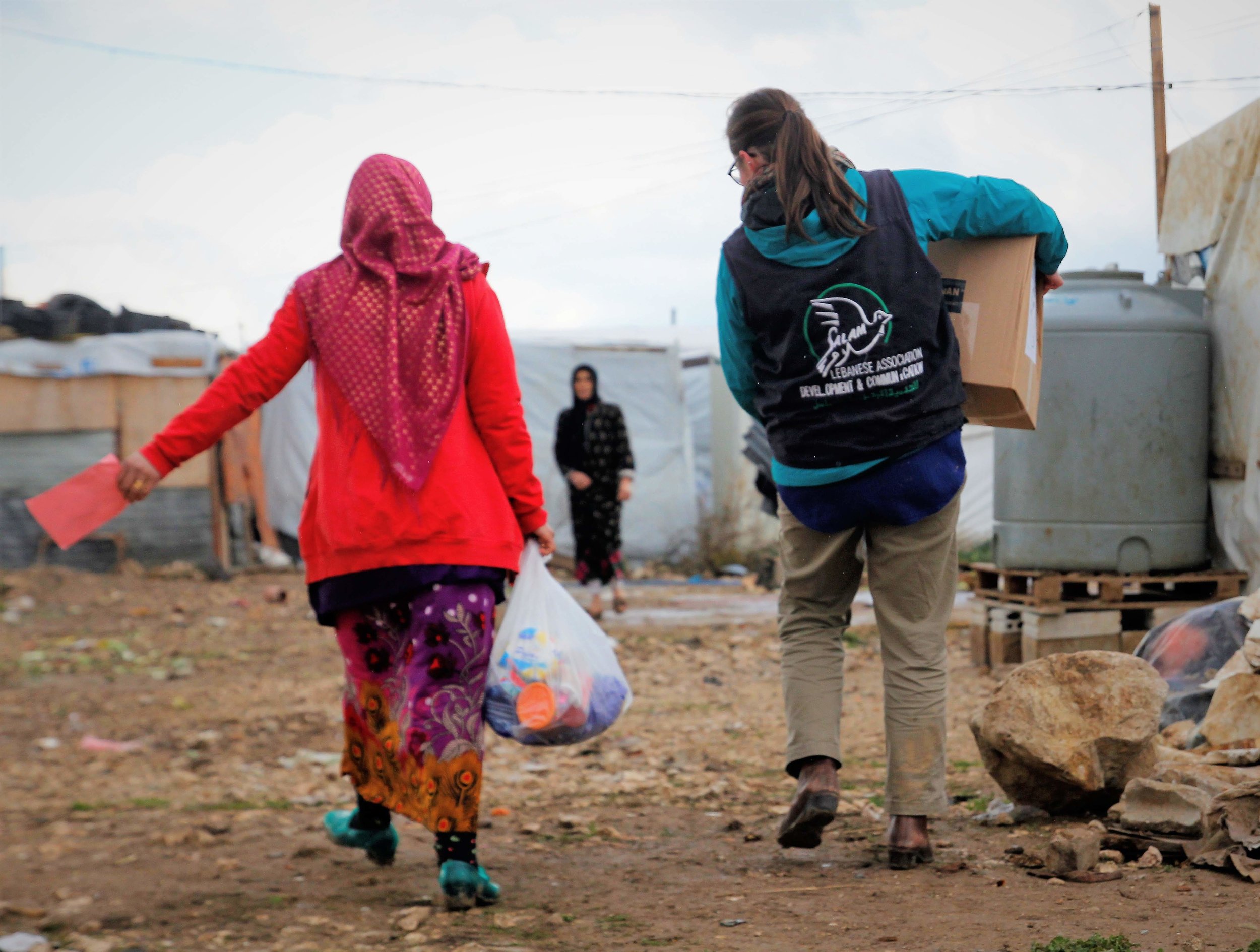 Lee with a refugee