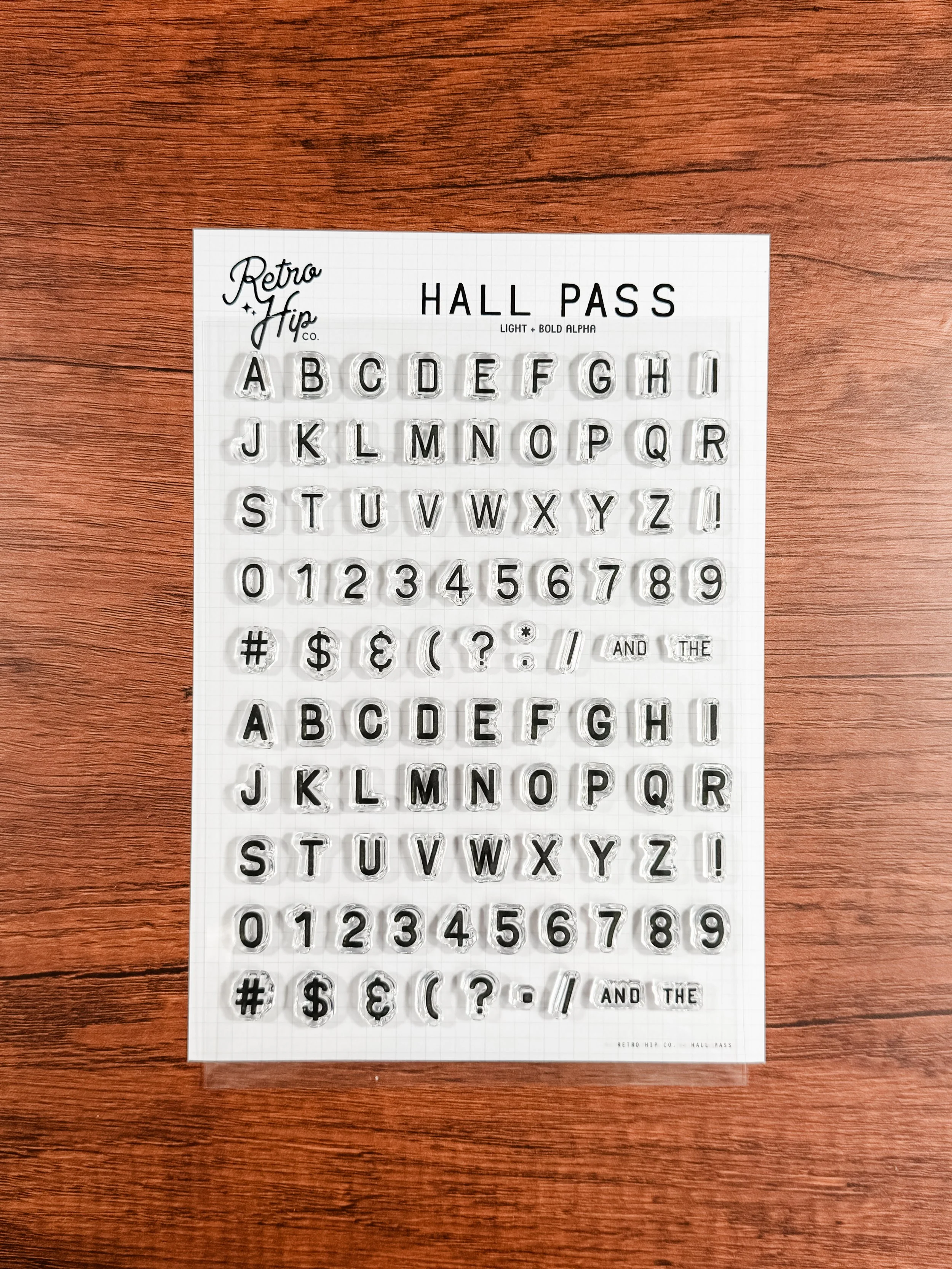 HALL PASS ALPHA STAMP