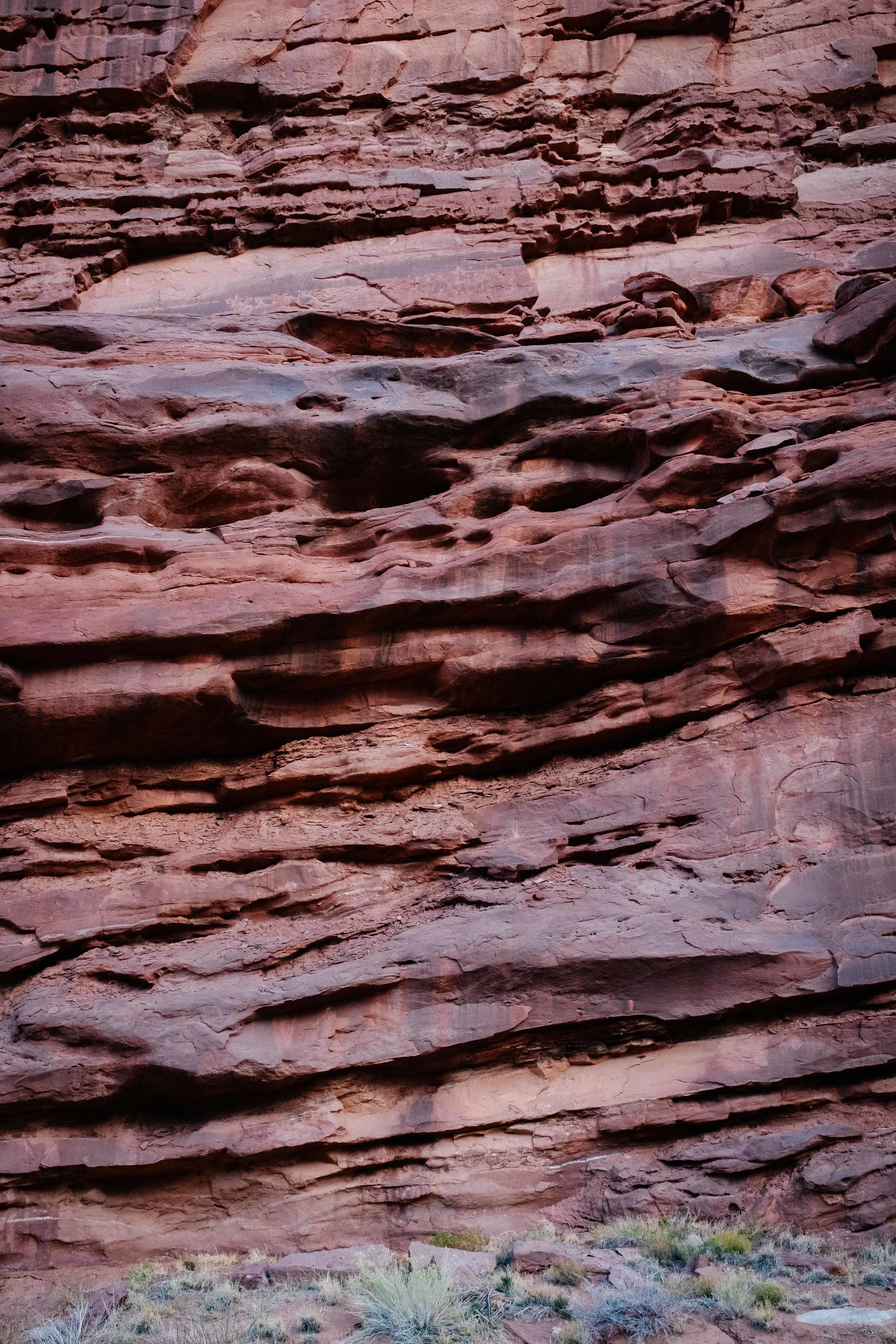 Textures of the canyon walls along Onion Creek Road. Fuji X100F