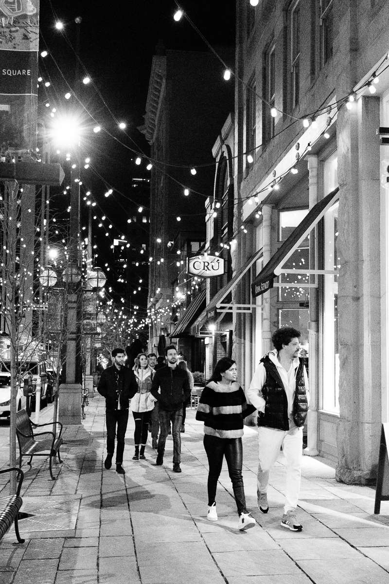 Walking along Larimer Square