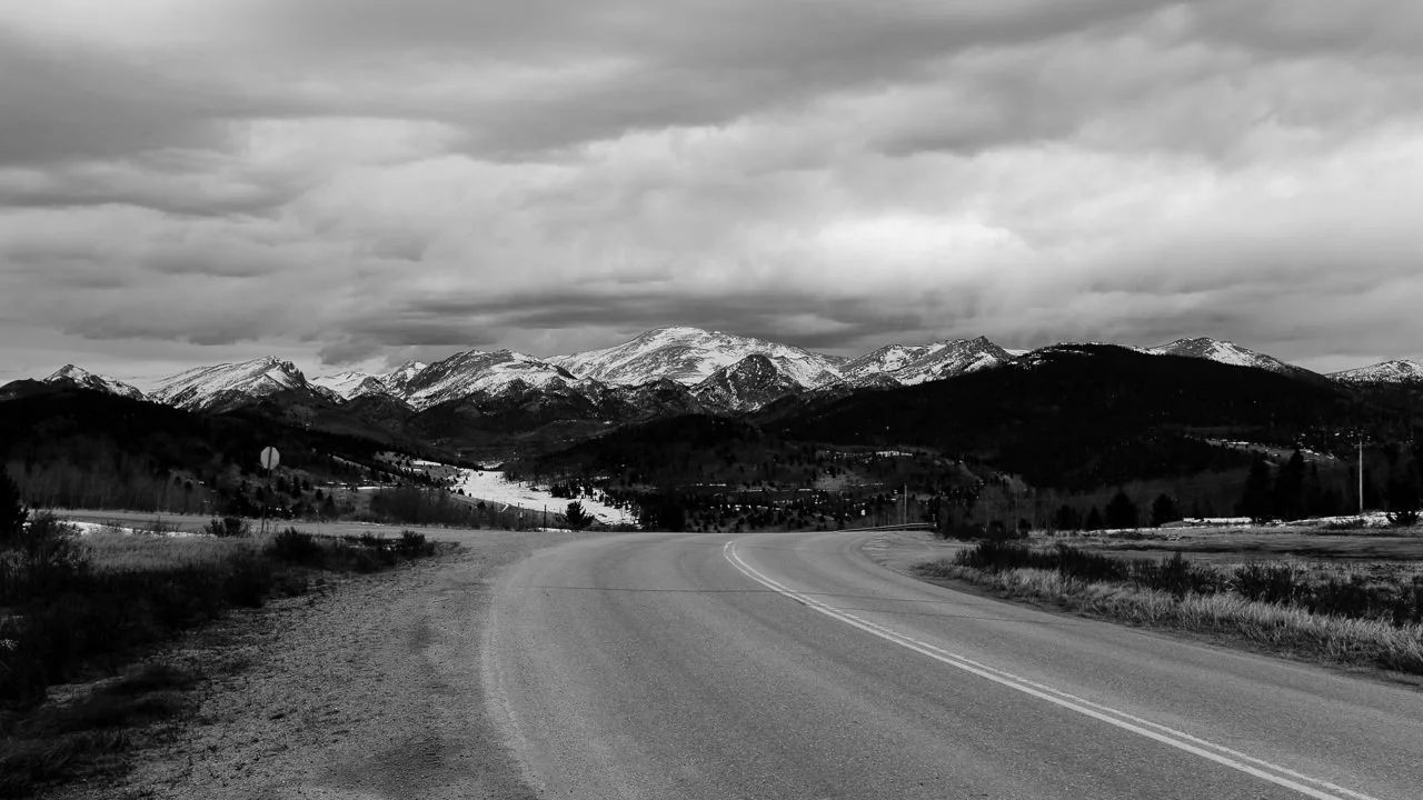 Day 89- 365 Day B&W Photo Challenge - Views of Pikes Peak from Victor Pass, just outside of Victor, Colorado - Fuji X100F, Acros R Film Simulation