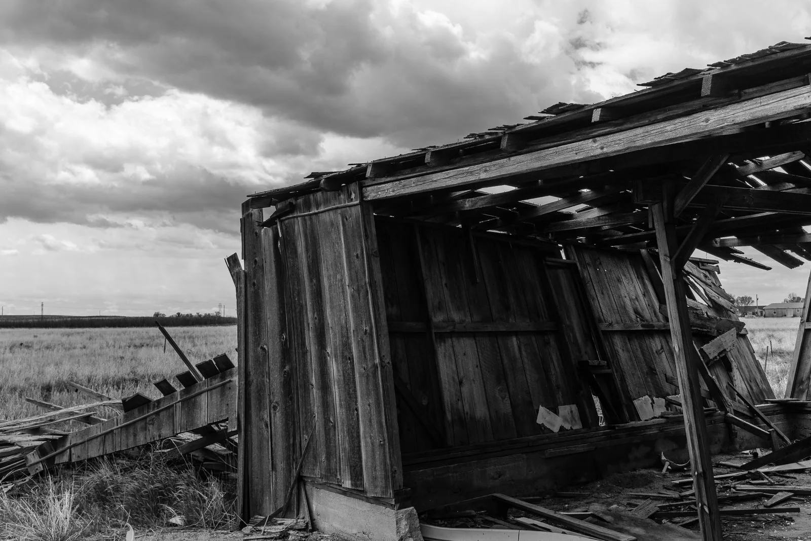 Day 134- 365 Day B&W Photo Challenge - Remains of the blacksmith shop in the ghost town of Dearfield, Colorado - Fuji X100F, Acros R Film Simulation