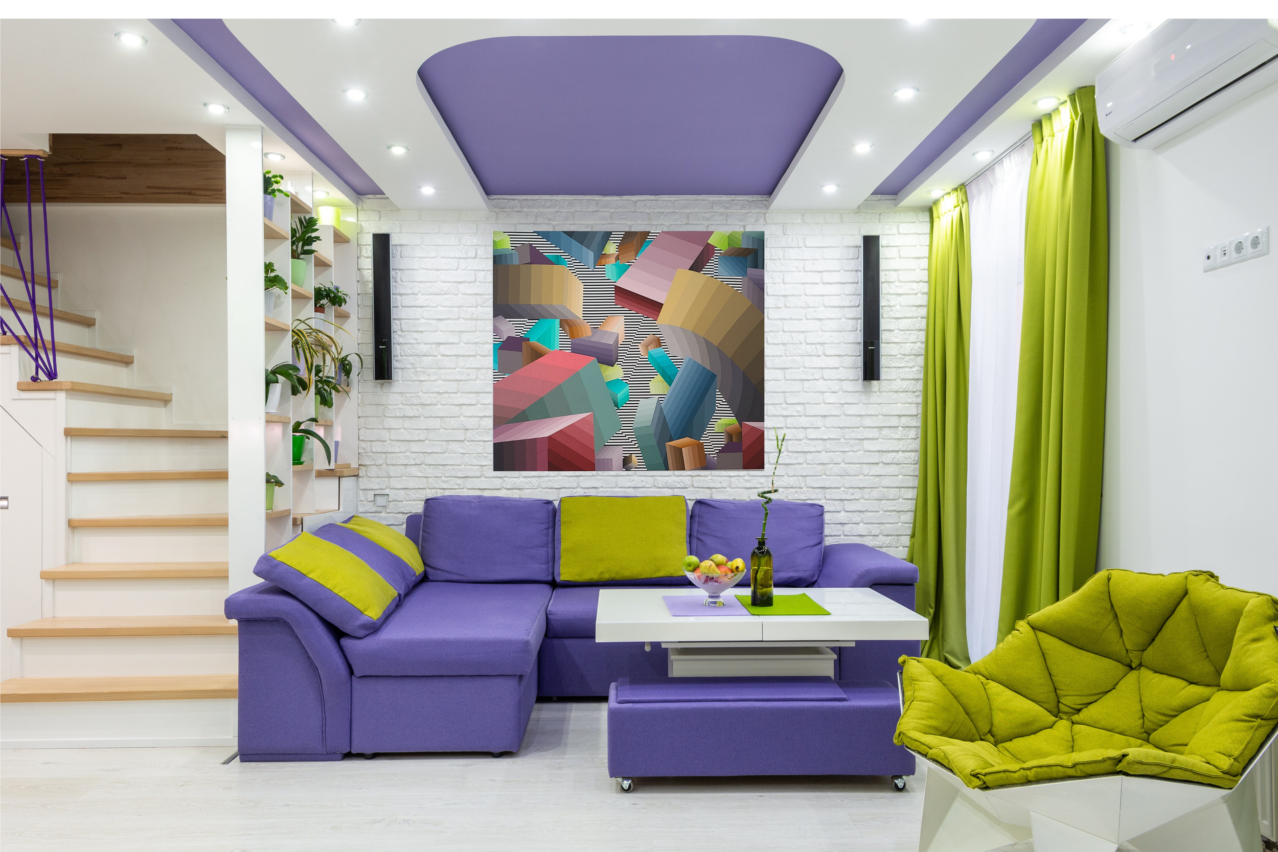    Gummy  , 2023, Acrylic on panel  Visualized in an interior 