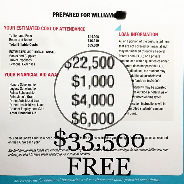 Congratulations Will!!! We love free money for college! ❤️🌈💫 This award DOES NOT include loans offered or work study, $33k is all FREE money!  #worklifebalance #personalhealth #workperformance #SocalCollegePlanning #scholarships #college #meritmone