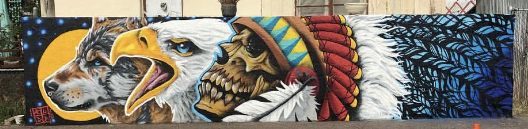 Mural that was designed for Electrik Needle Tattoo, Located at 1028 Grand Ave, Phoenix, AZ 85007