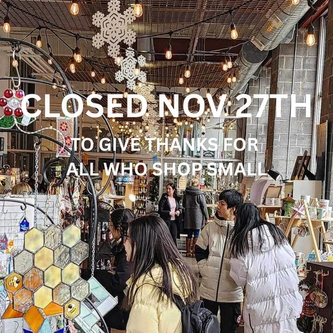 Enjoy your Thanksgiving 🦃 

We are grateful for everyone who chooses to Shop Small. 

Hours of operation return to regular Friday Nov 29th 

Fri &amp; Sat 11am - 7pm 
Sun 12-5pm