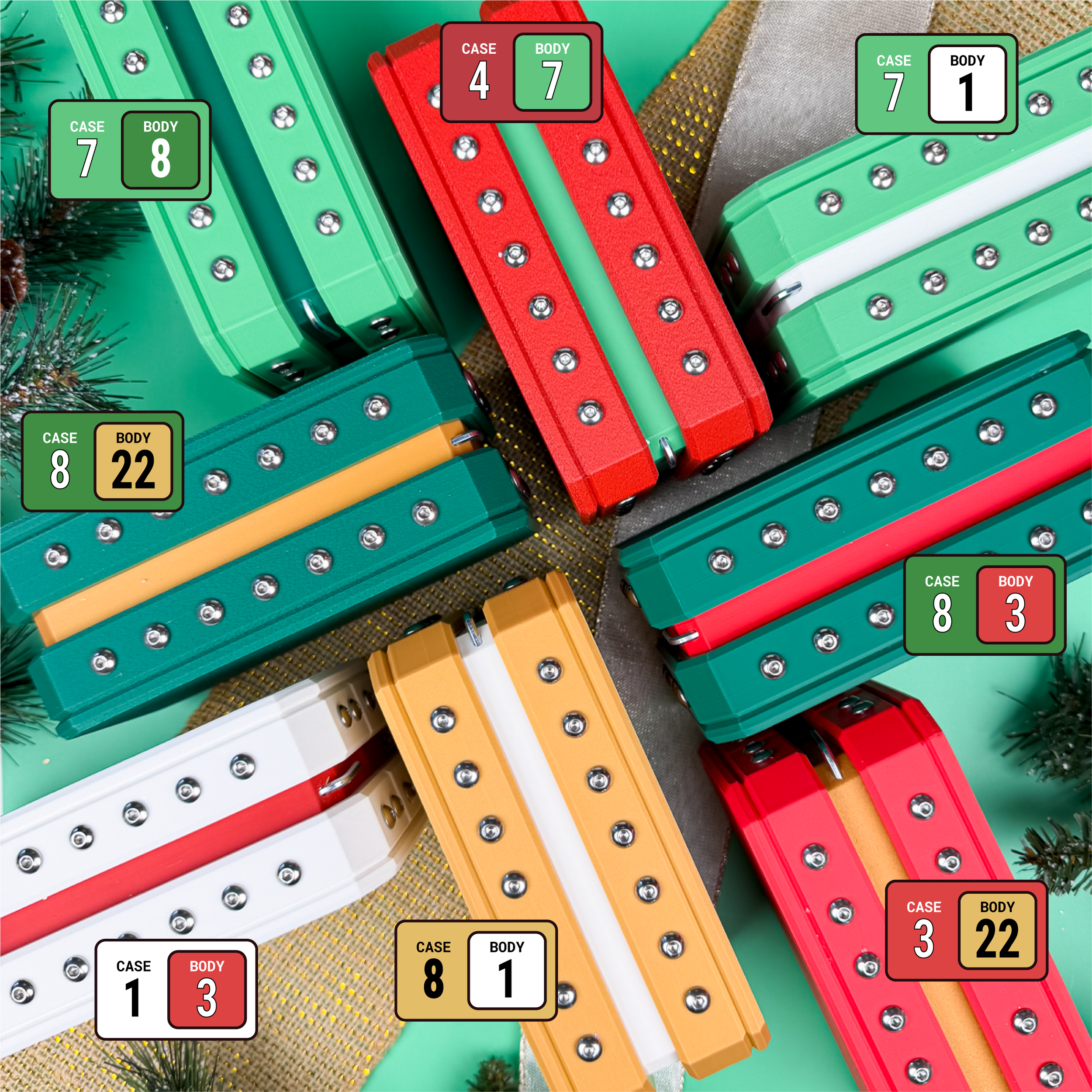 Luxury Annoying Gift Boxes in holiday red and green colors, featuring 44 screws and glitter bomb. Christmas prank gift card or cash holder, perfect for Secret Santa and gag gifts.
