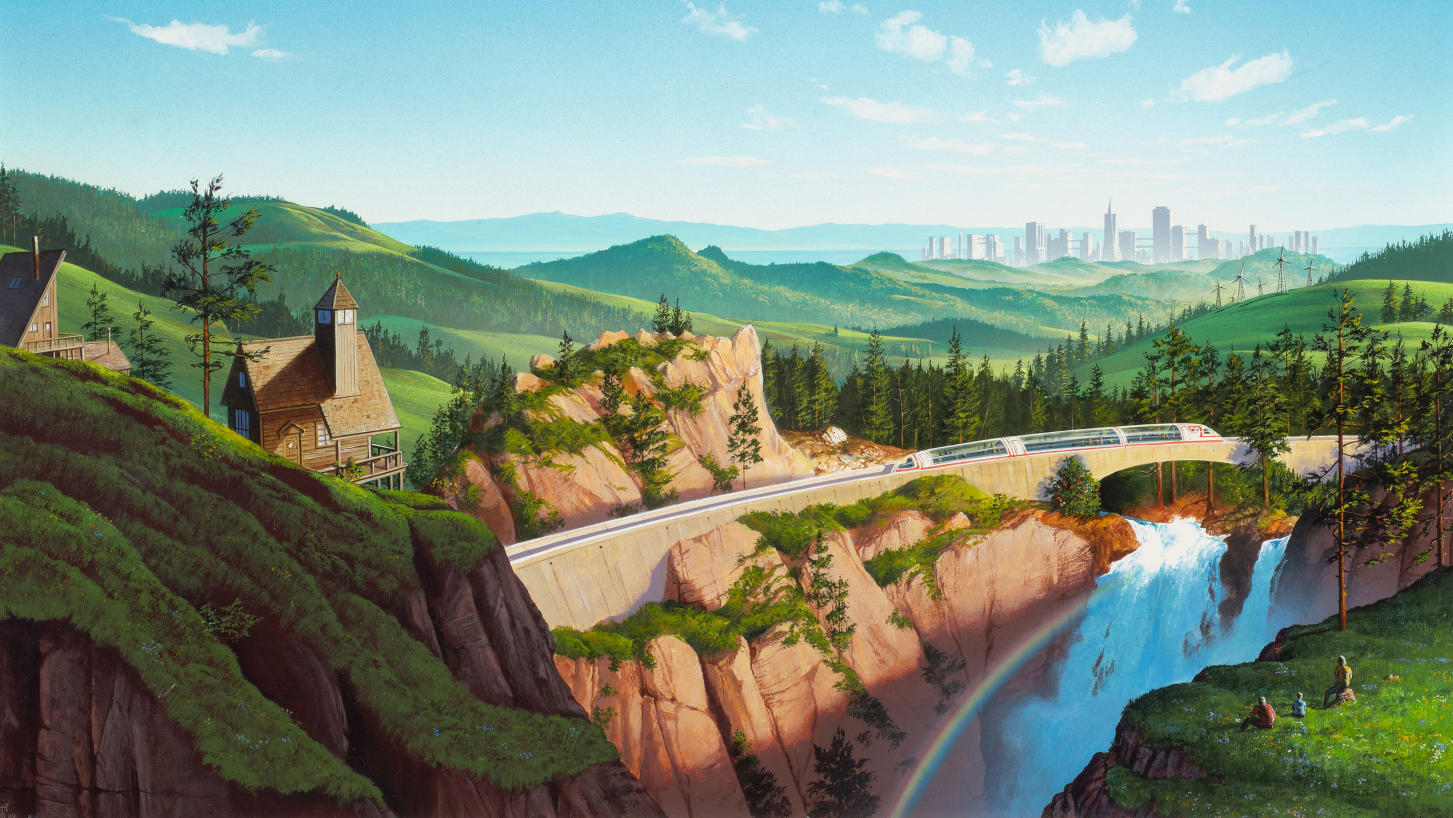 Detail from the cover of Ecotopia , by Ernest Callenbach