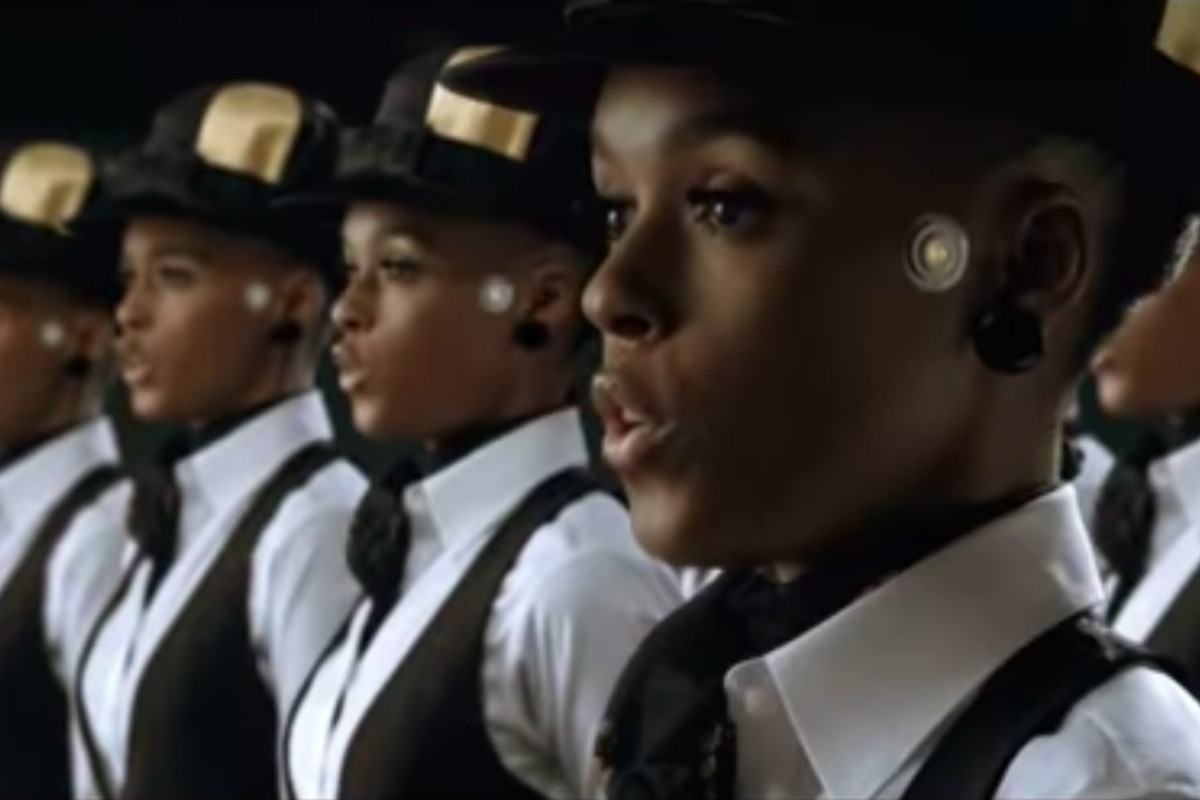 Janelle Monae plays a number of cyborgs, including rebel Cindi Mayweather, in her video for Many Moons.