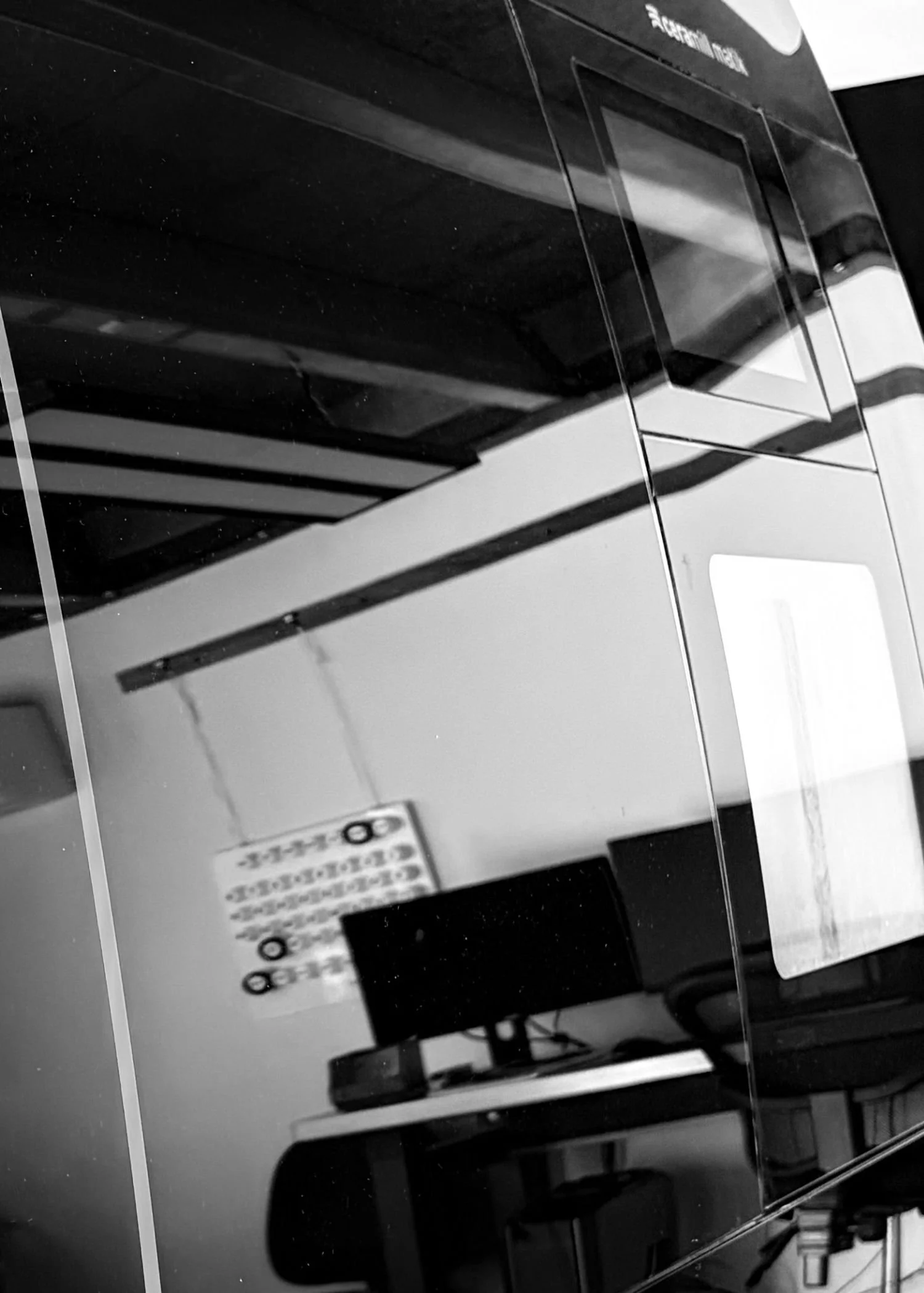 Amann Girrbach Matik milling machine & computer in reflection at Adelaide Laboratories