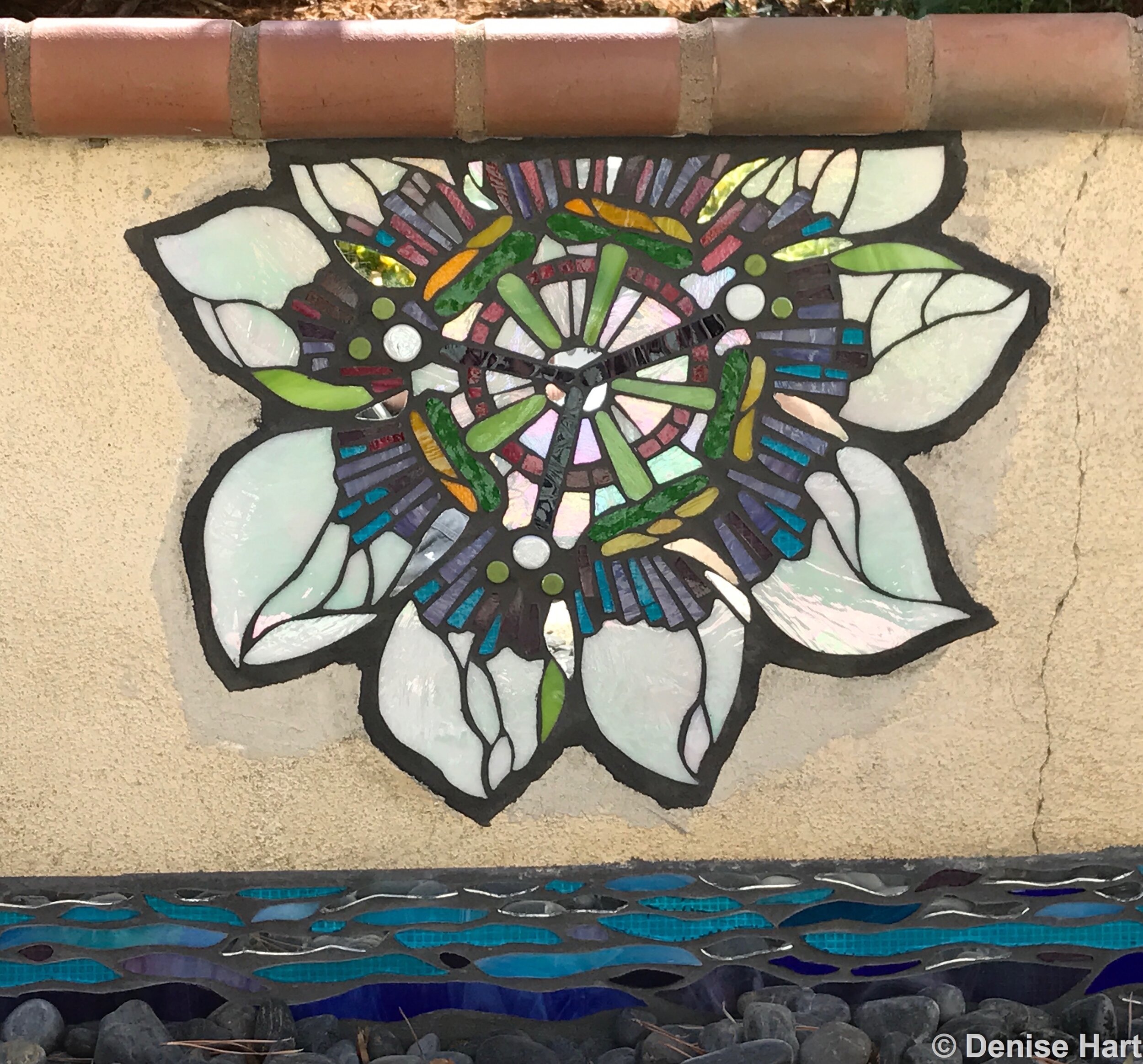 Passionflower glass and mirror mosaic
