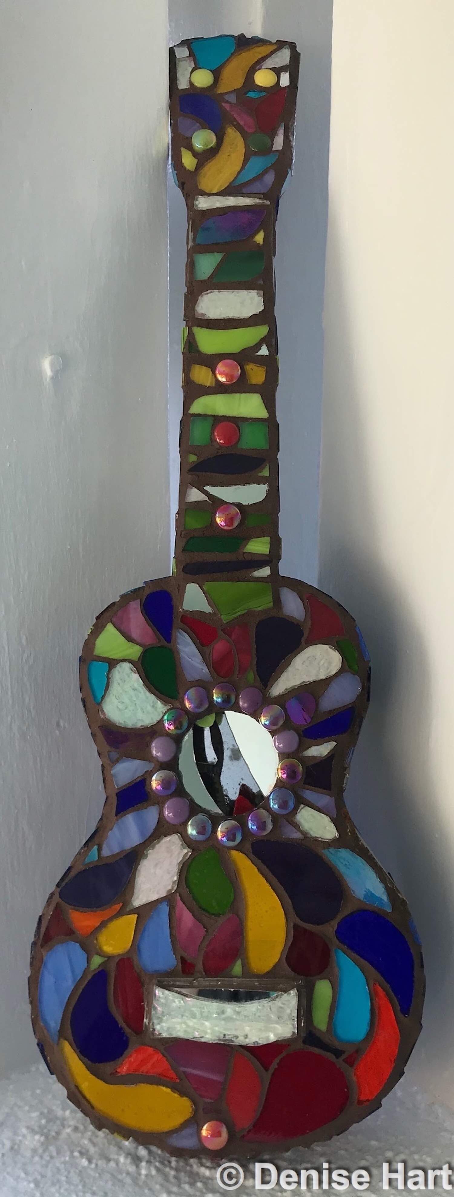 Uke mosaic sculpture (front), glass and mirror