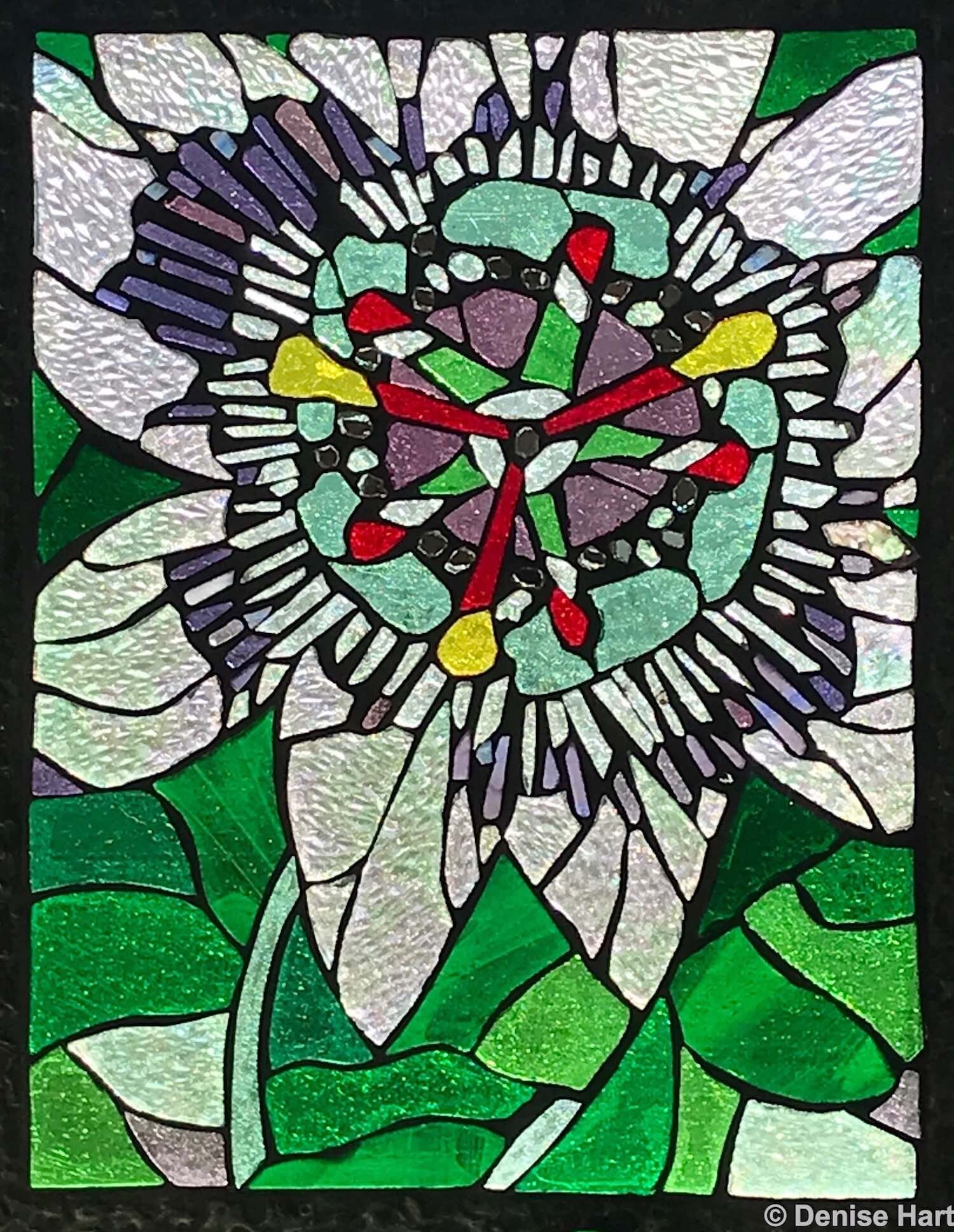 Passionflower glass-on-glass mosaic