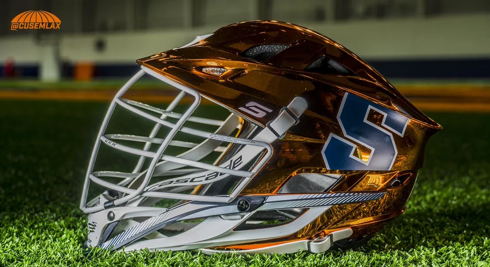Syracuse Lacrosse Chrome Orange Helmets  UNISWAG