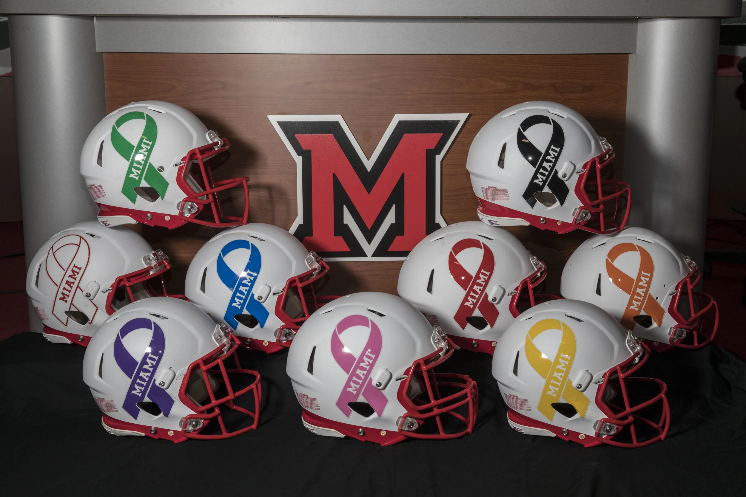 Miami of Ohio Cancer Awareness Helmets