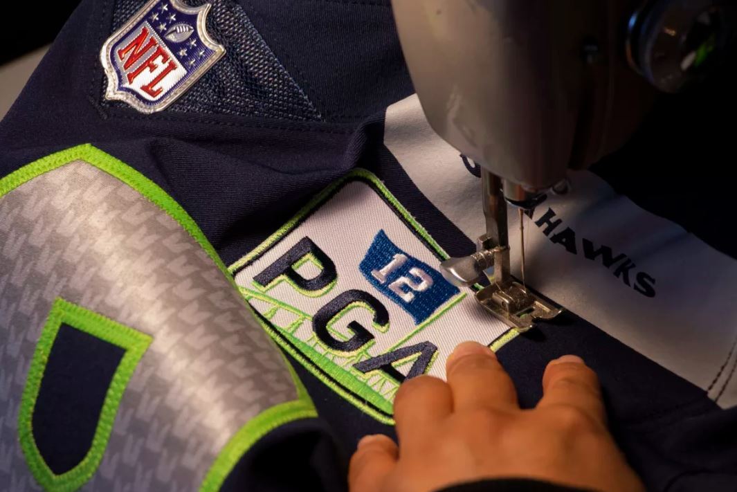 seahawks jersey with pga patch