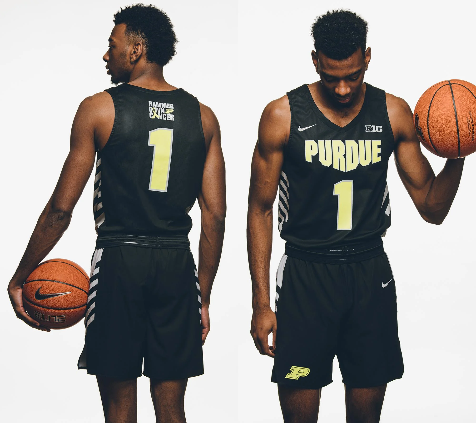 Purdue Script Uniform Purdue Basketball Hammer Down Cancer Uniform — UNISWAG