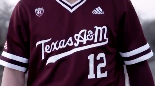 texas a&m baseball jersey adidas