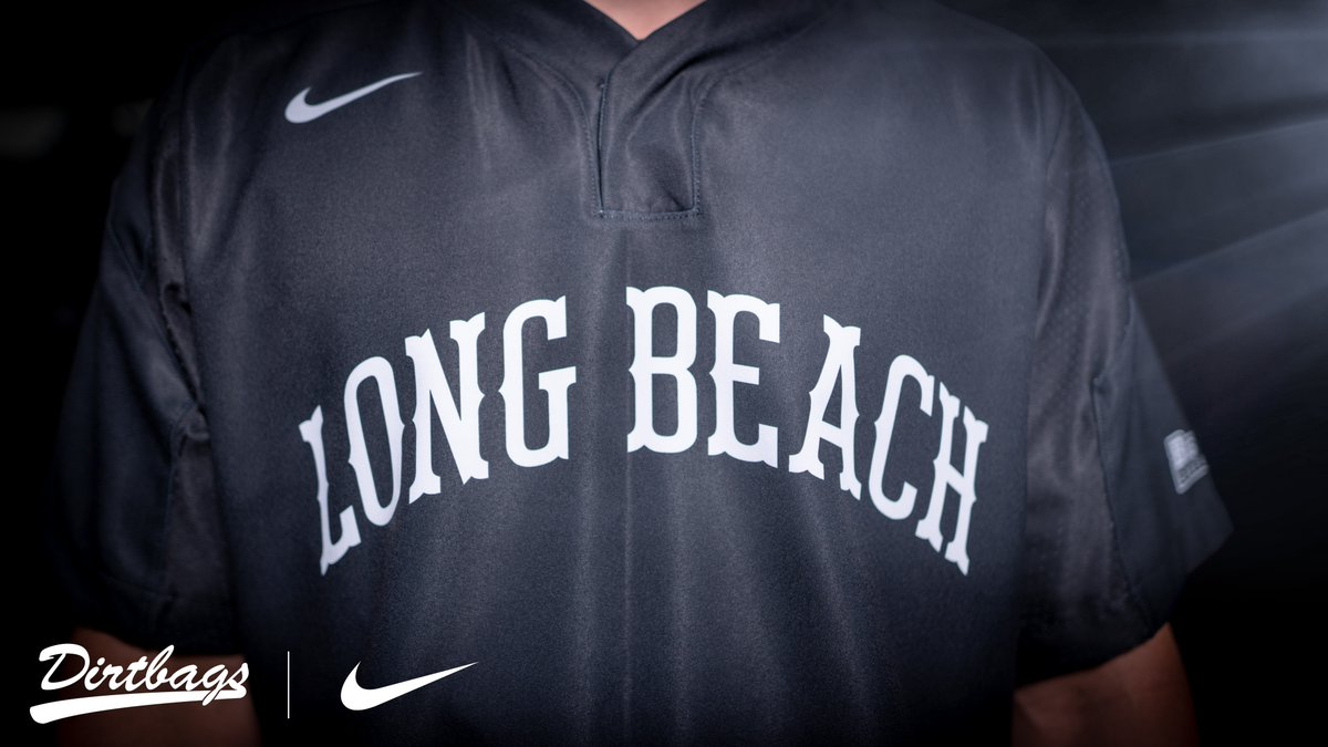 Long Beach Baseball Jersey - Black on Black