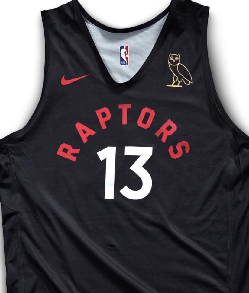 black and red raptors jersey