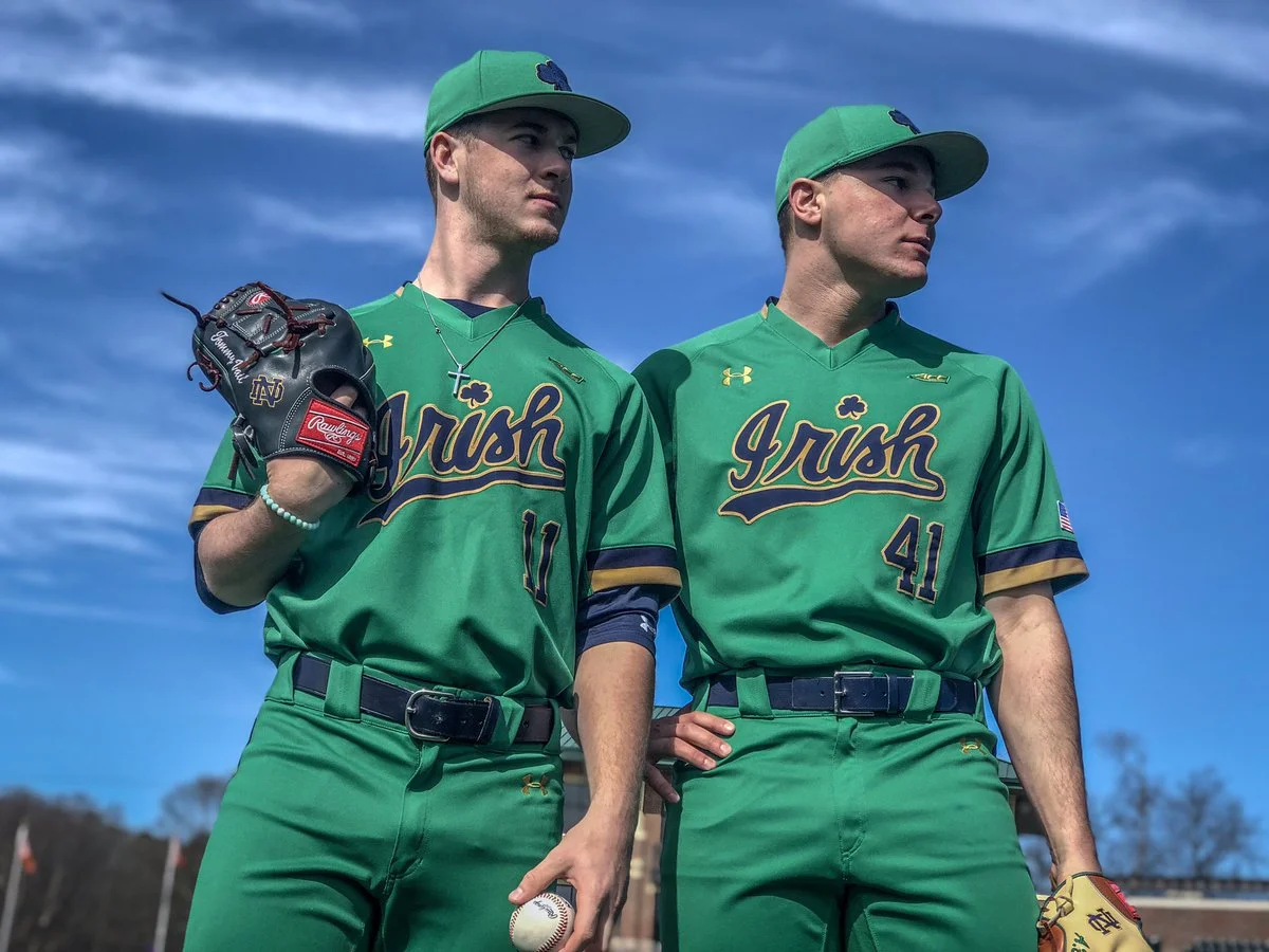 Notre Dame Baseball Green Uniform