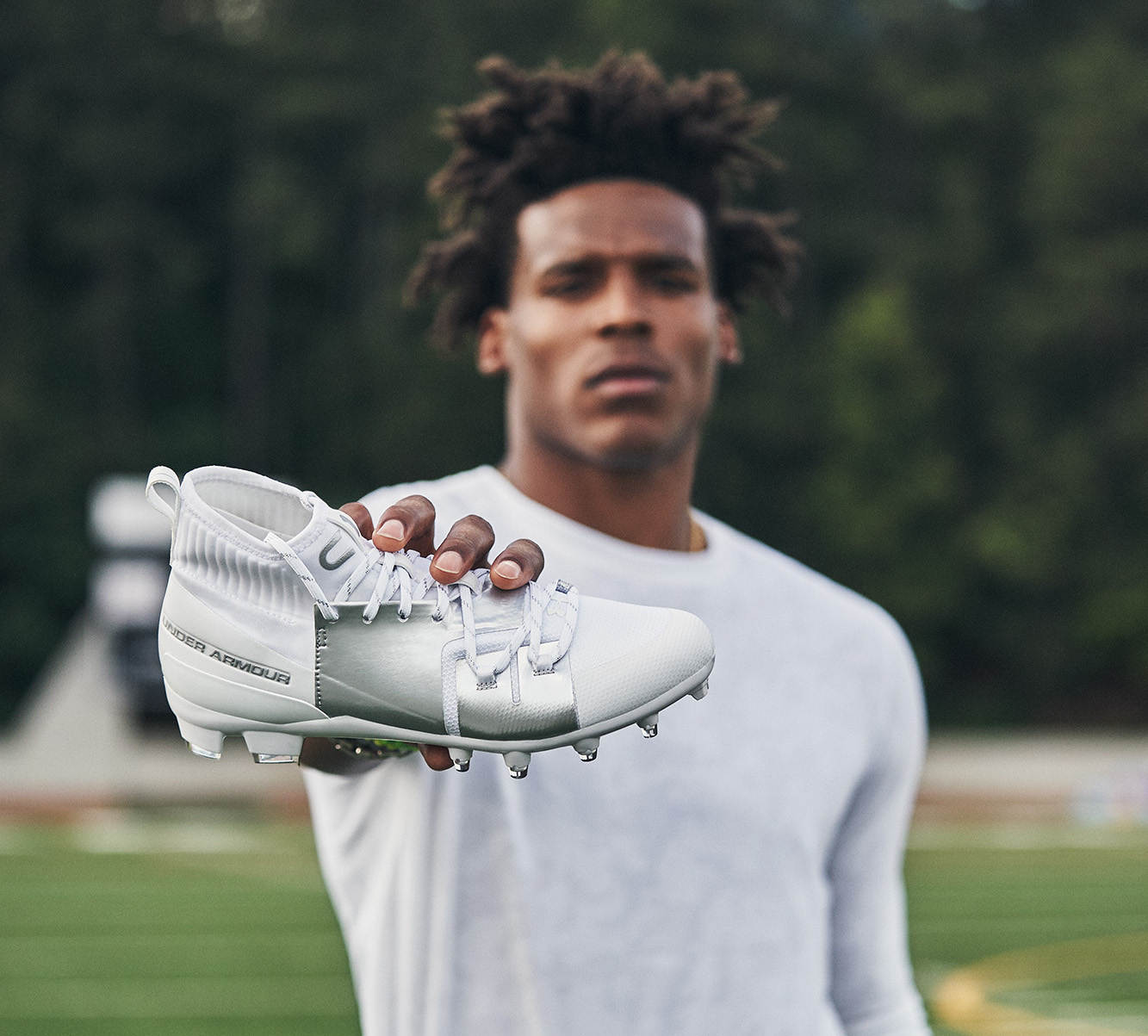 all white cam newton cleats