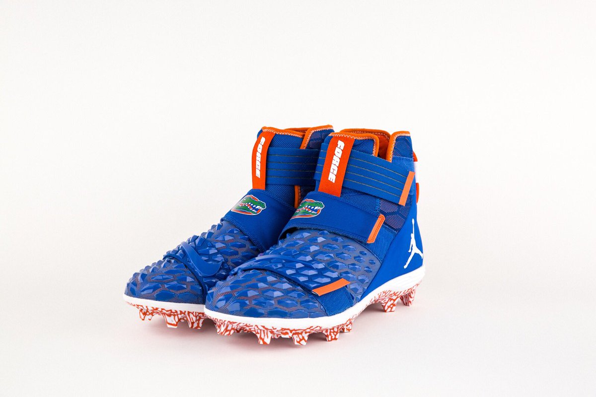 blue jordan football cleats